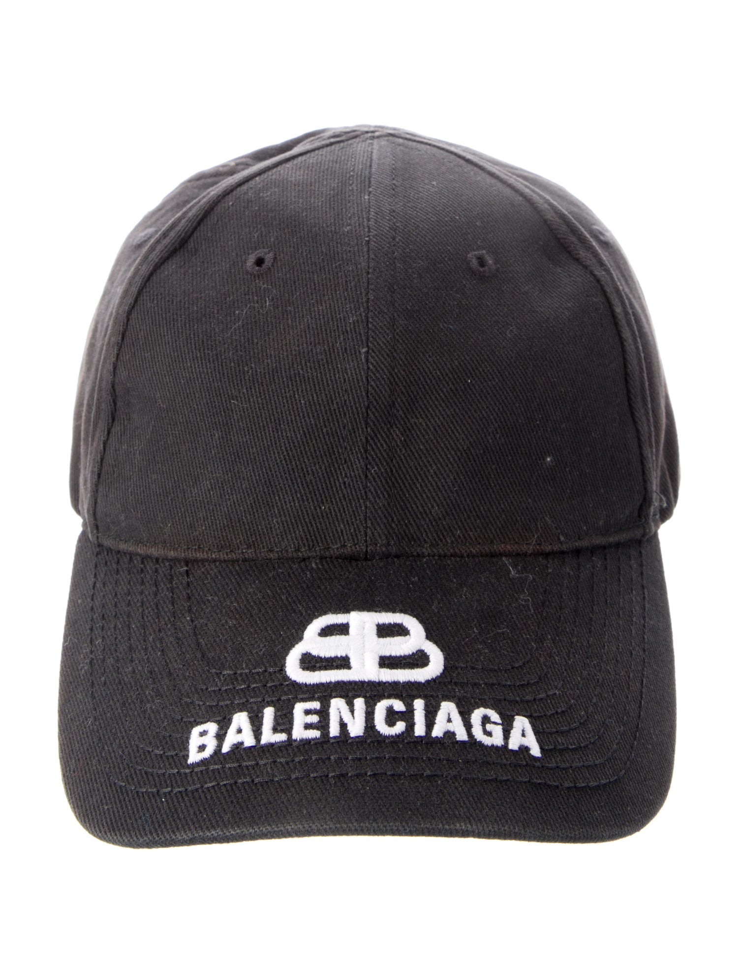Balenciaga Black and white baseball cap with branding logo on front