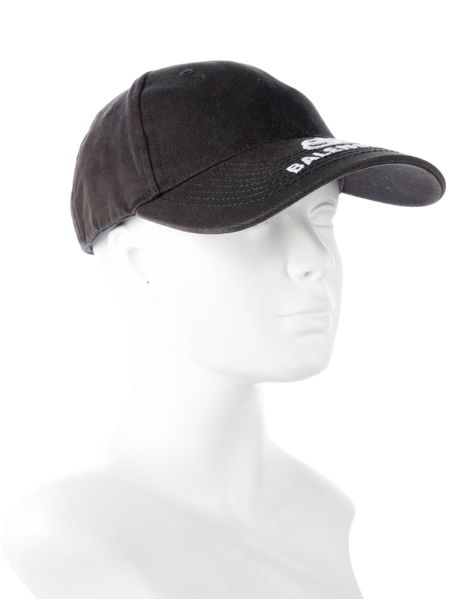 Balenciaga Black and white baseball cap with branding logo on front