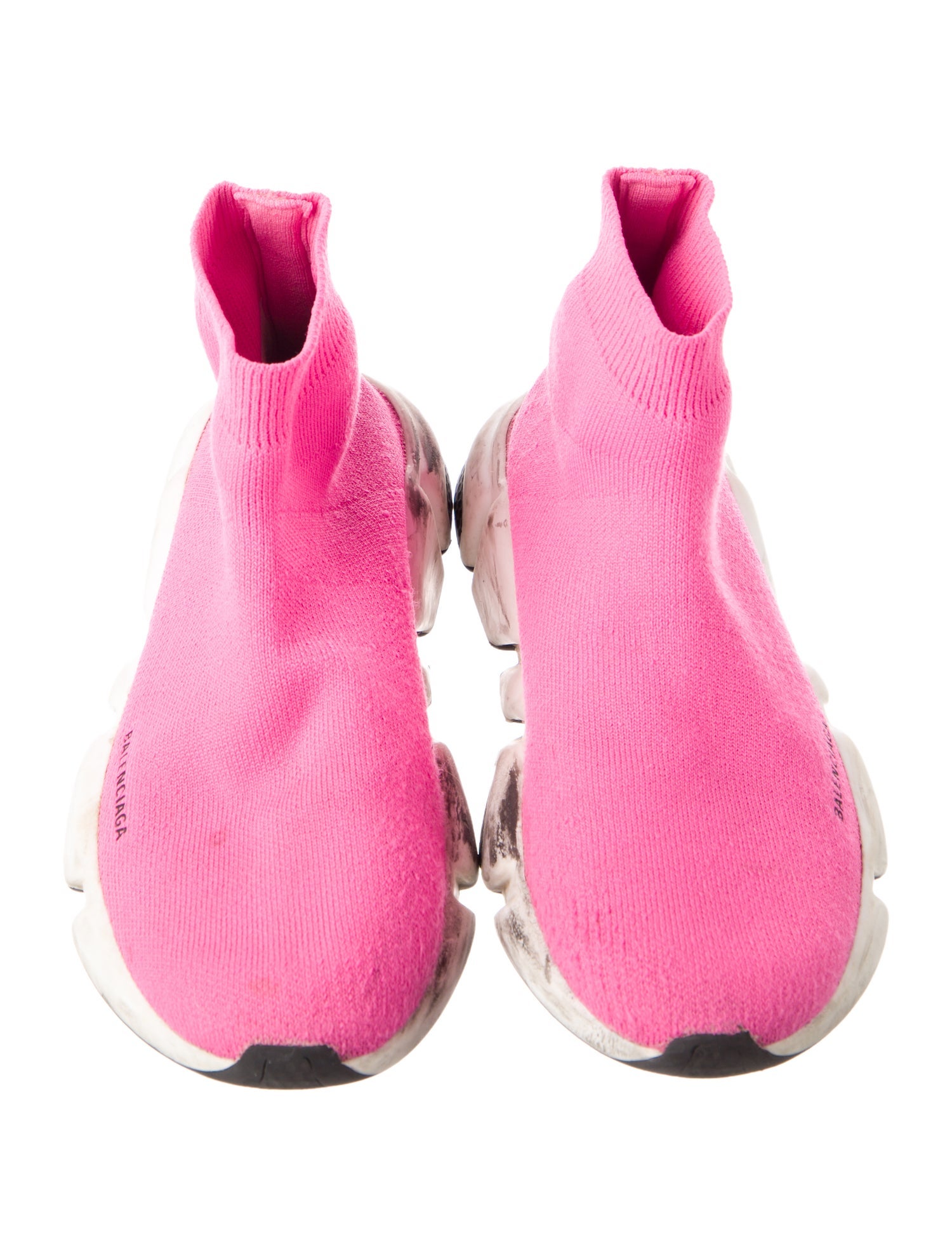 Balenciaga Pink and white high top sneaker