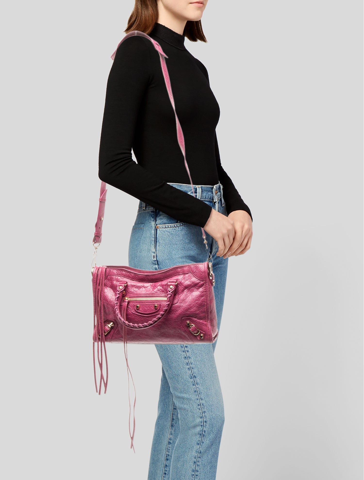 Balenciaga Leather Rose Dahlia Small