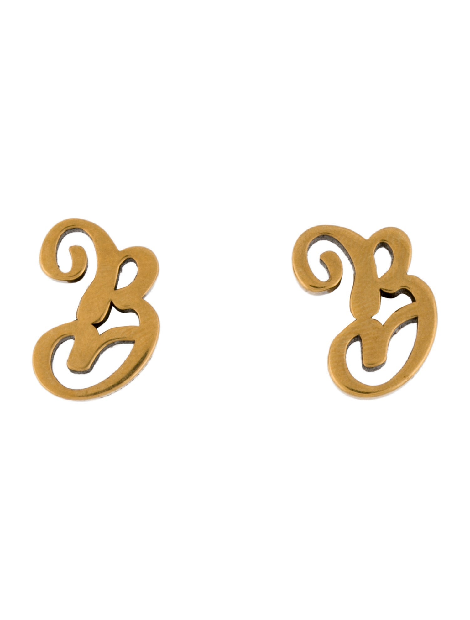 Balenciaga Typo 'B' Stud Earrings