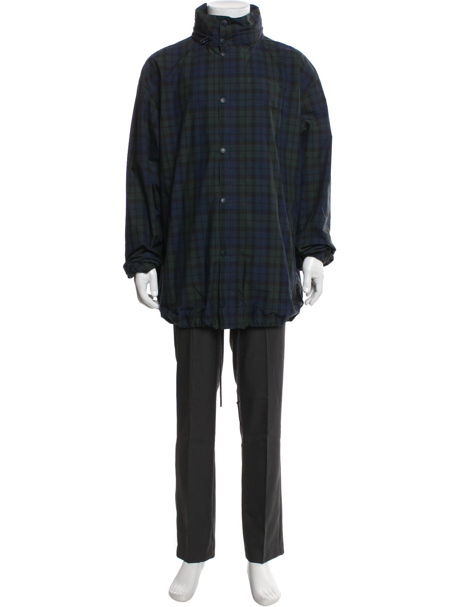 Balenciaga 2020 Plaid Print Parka w/ Tags