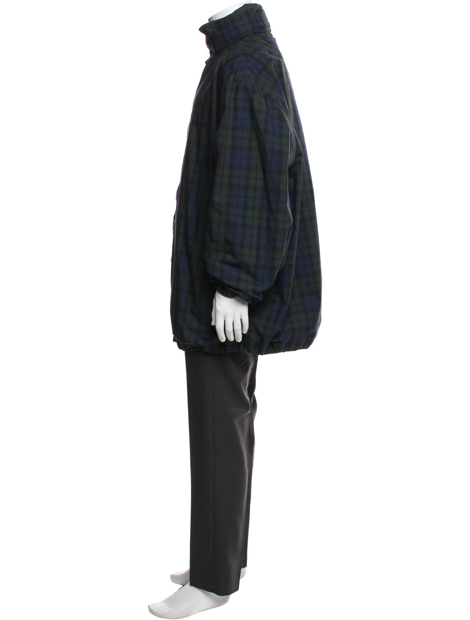 Balenciaga 2020 Plaid Print Parka w/ Tags