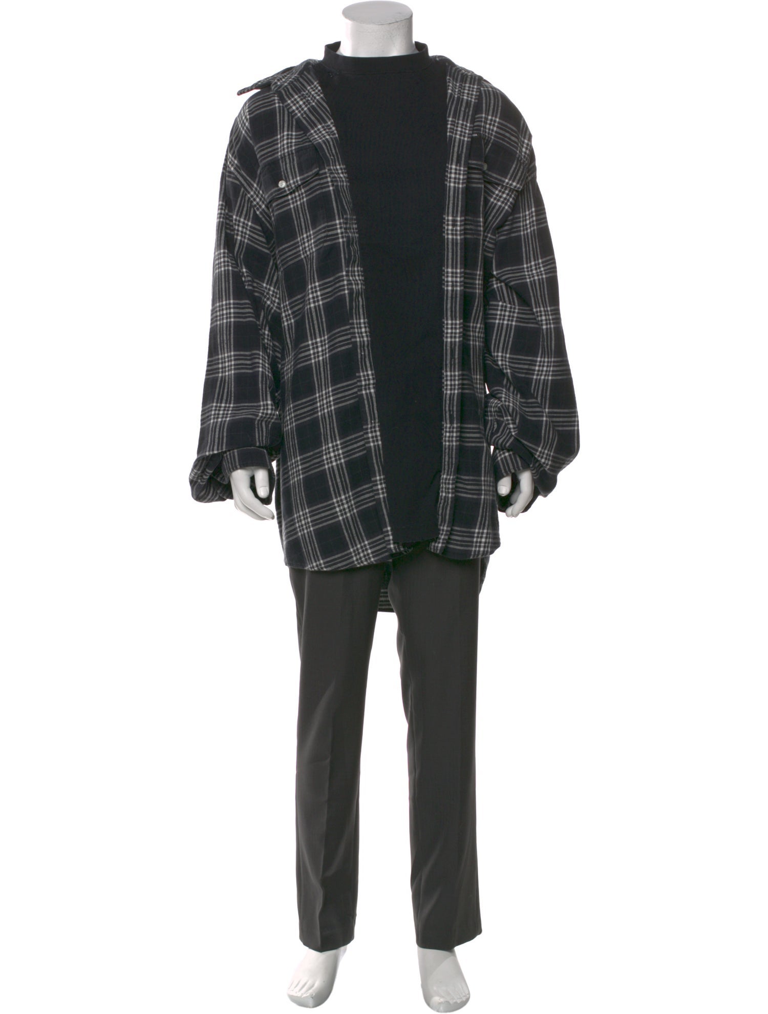 Balenciaga 2021 Plaid Print Shirt