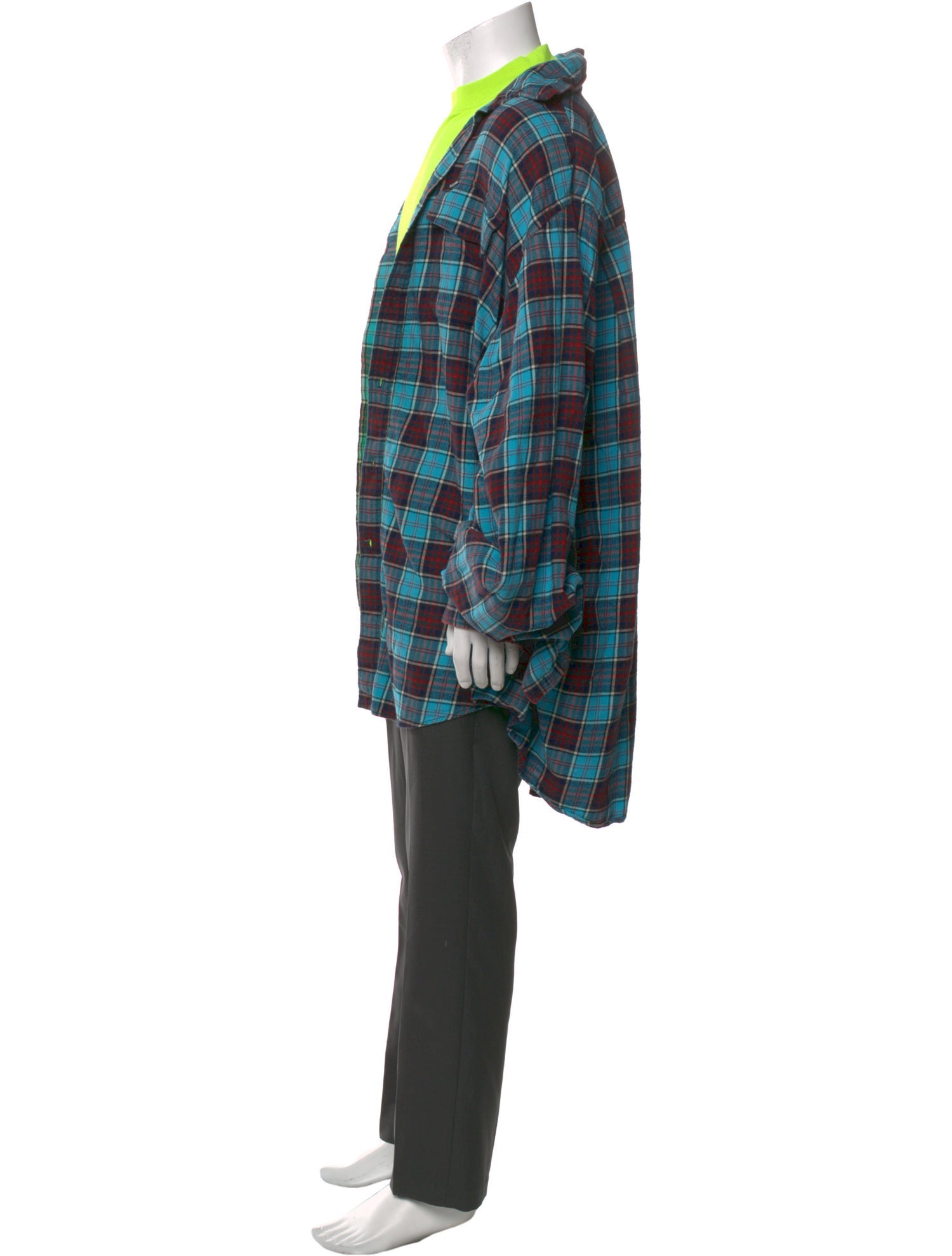 Balenciaga 2021 Plaid Print Shirt