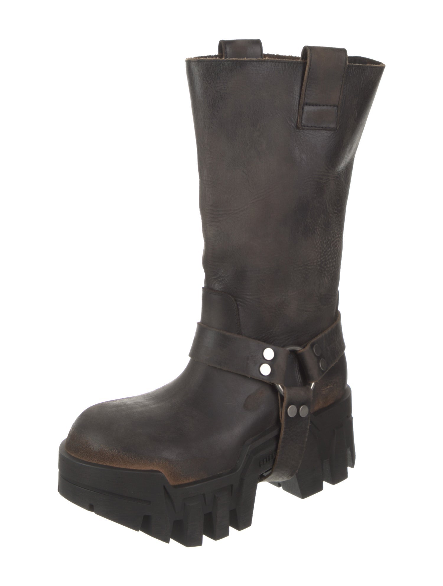 Balenciaga Bulldozer Harness Leather Boots