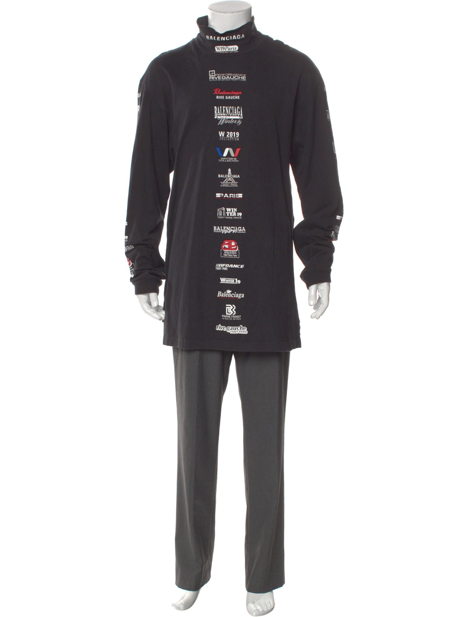 Balenciaga 2019 Graphic Print Henley