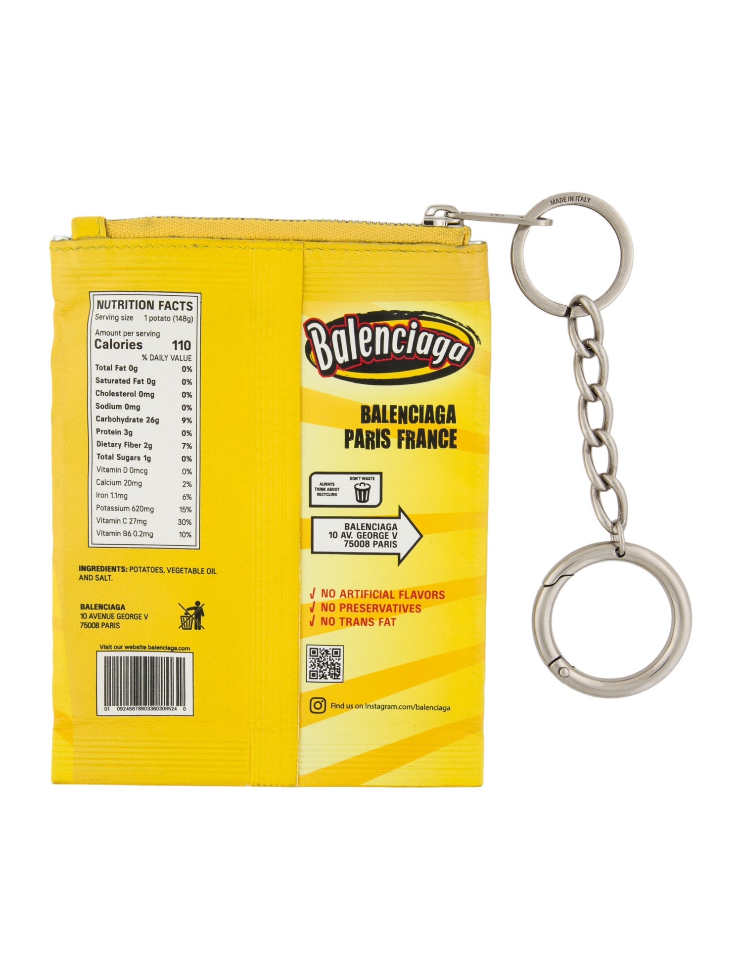 Balenciaga Leather Potato Chip Keychain