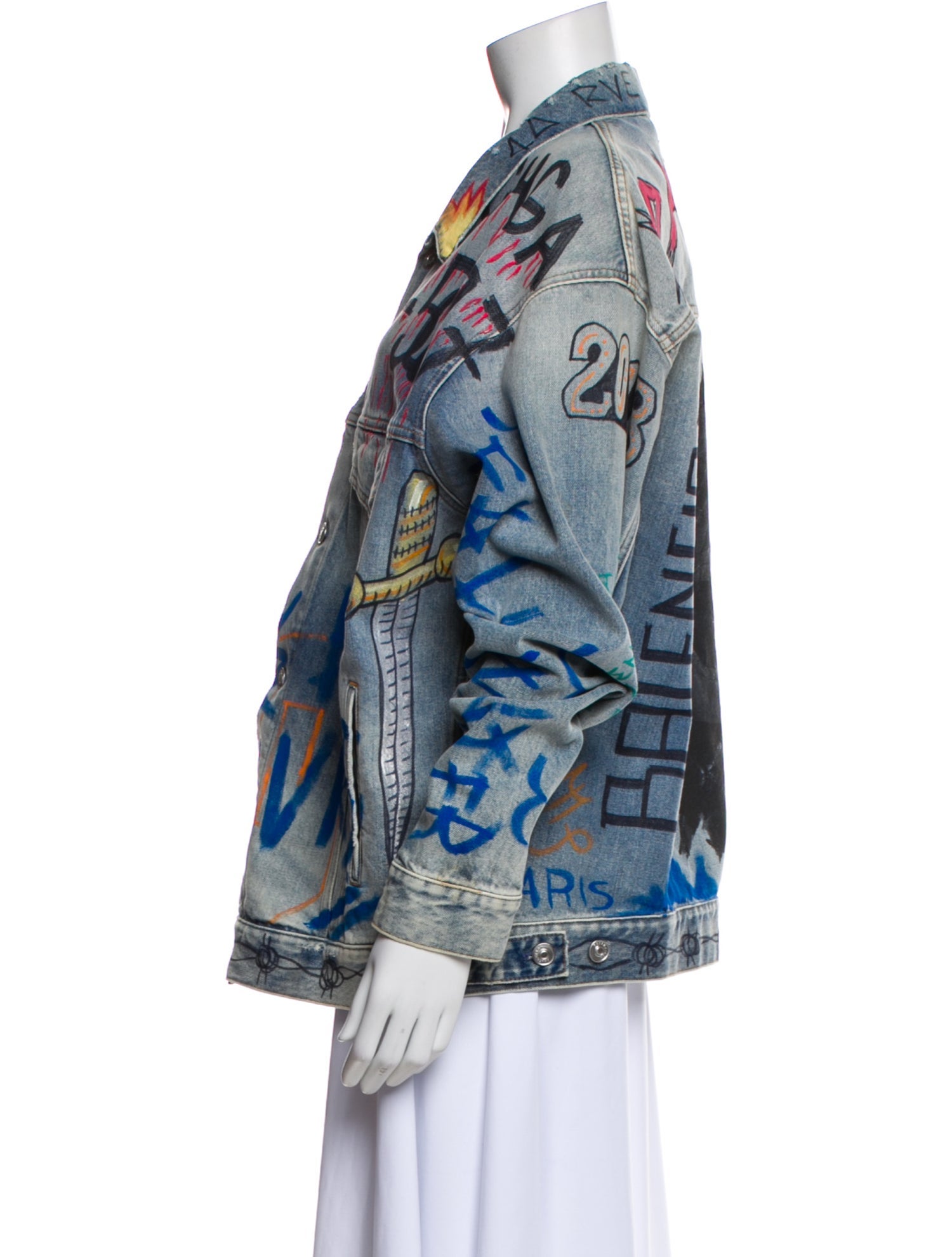 Balenciaga 2018 Printed Denim Jacket