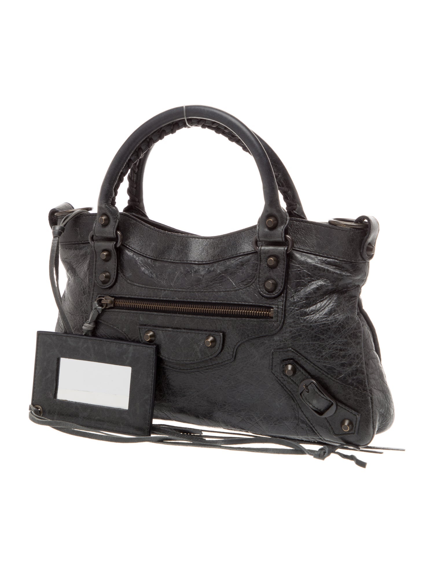 Balenciaga Leather Motocross Classic First - Black Handle Bags