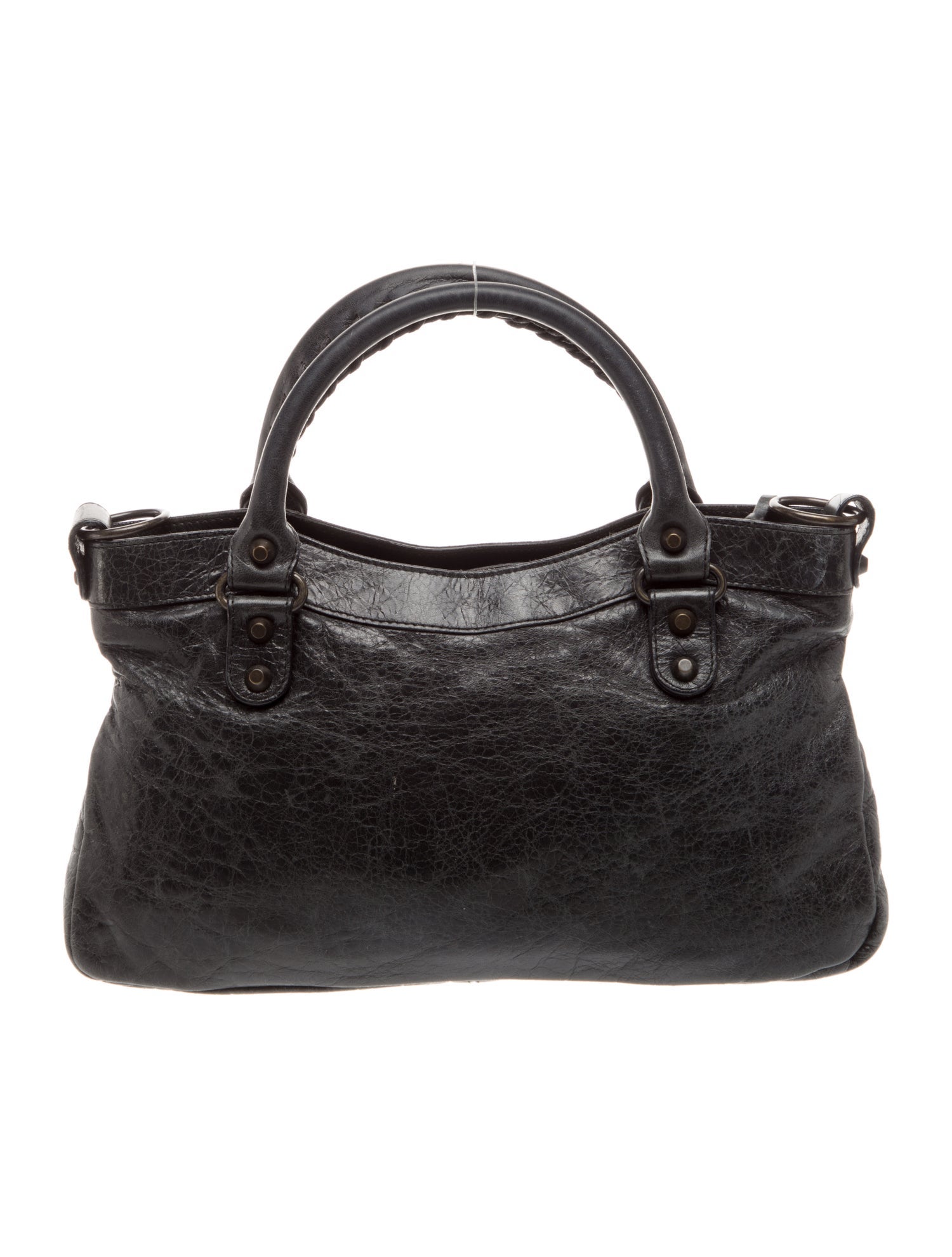 Balenciaga Leather Motocross Classic First - Black Handle Bags