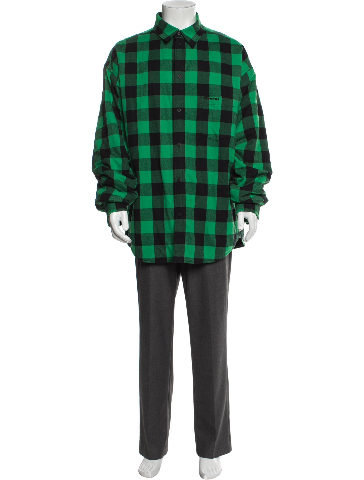 Balenciaga 2021 Plaid Print Overcoat