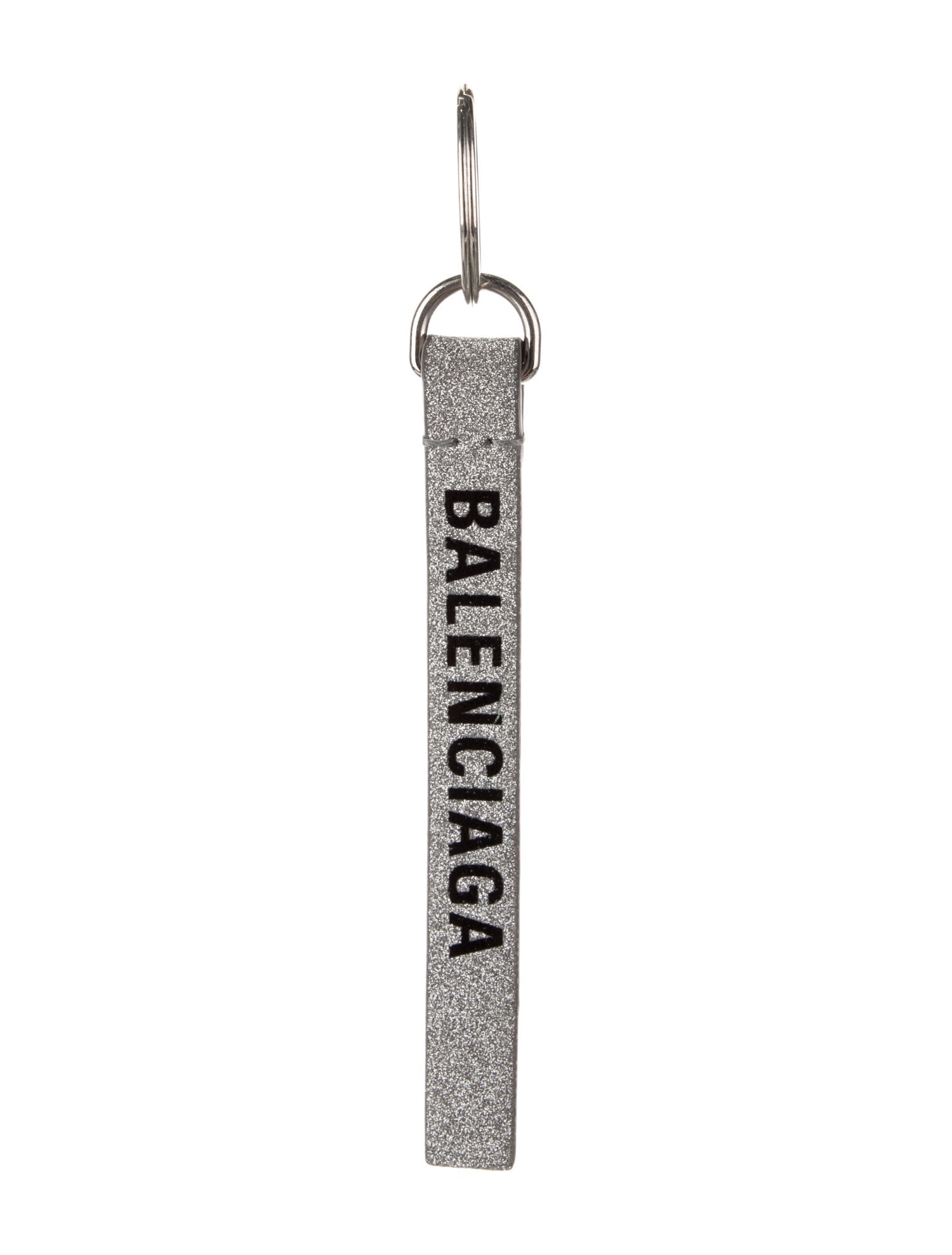 Balenciaga Printed Glitter Keychain - Silver Keychains