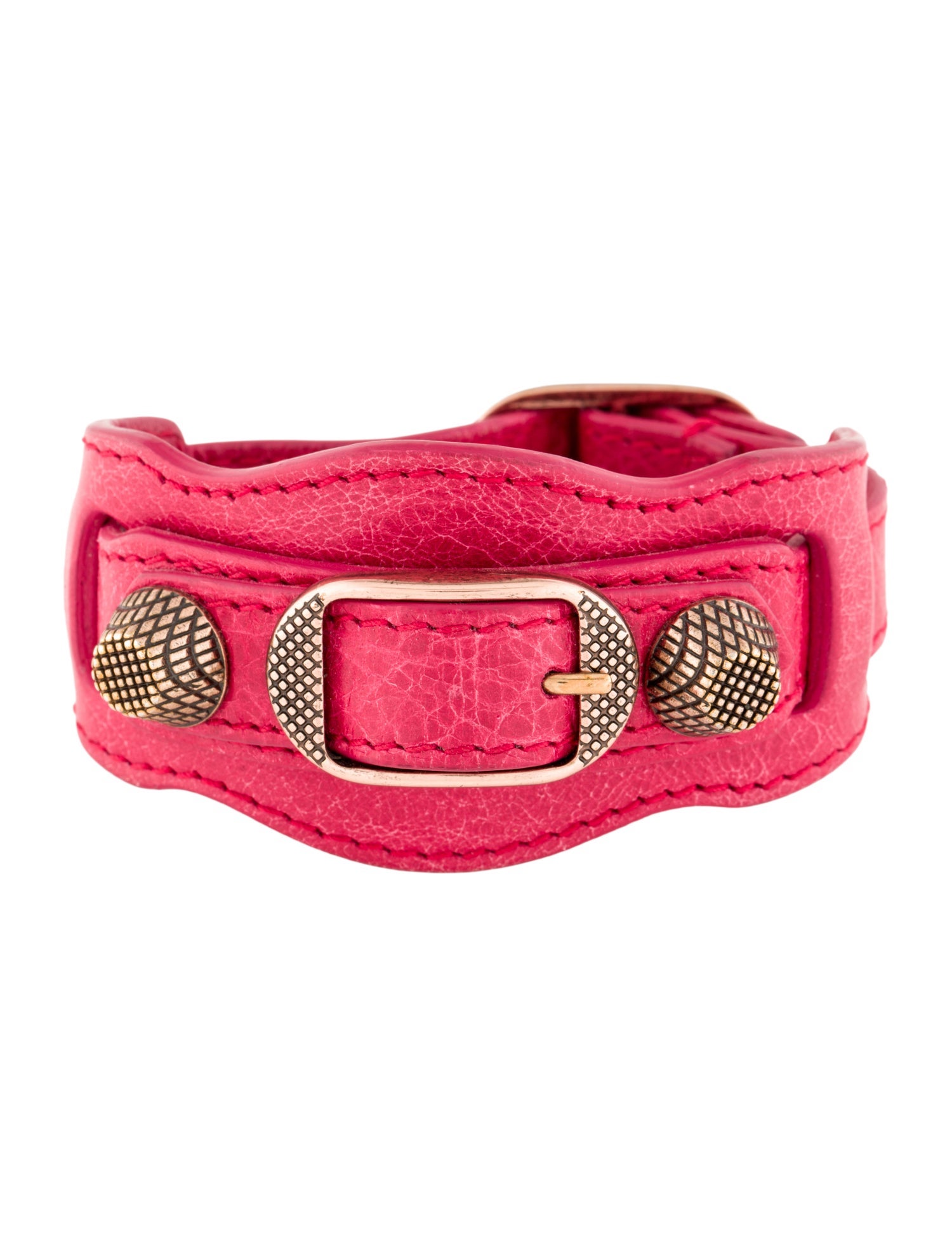 Balenciaga Giant Arena Leather Cuff Bracelet