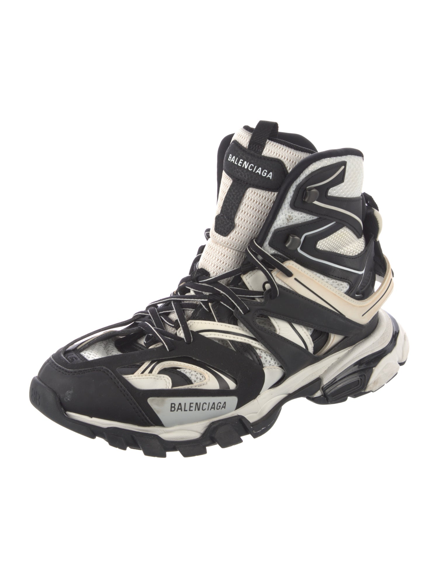 Balenciaga Leather Printed Hiking Boots