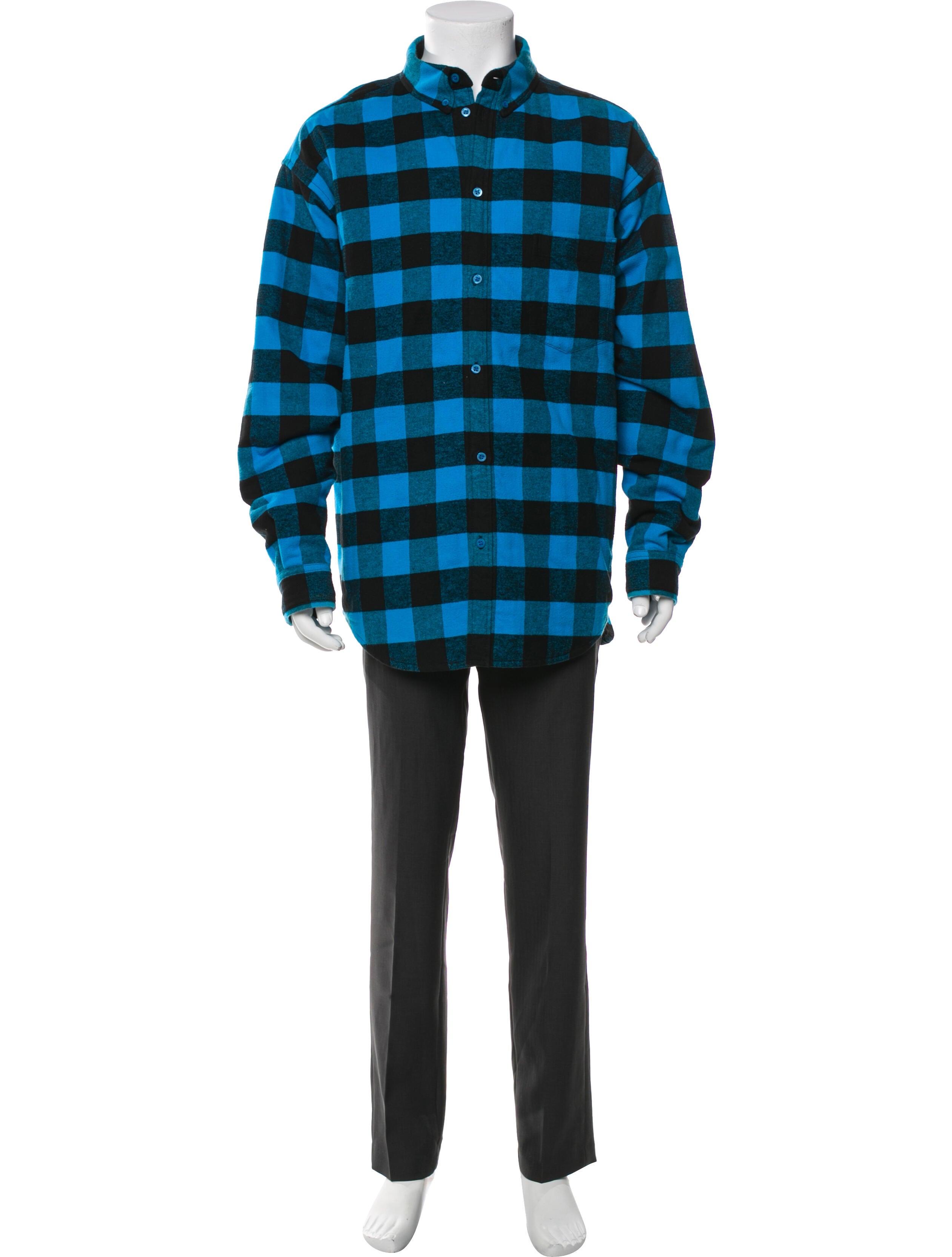 Balenciaga 2020 Plaid Print Poncho