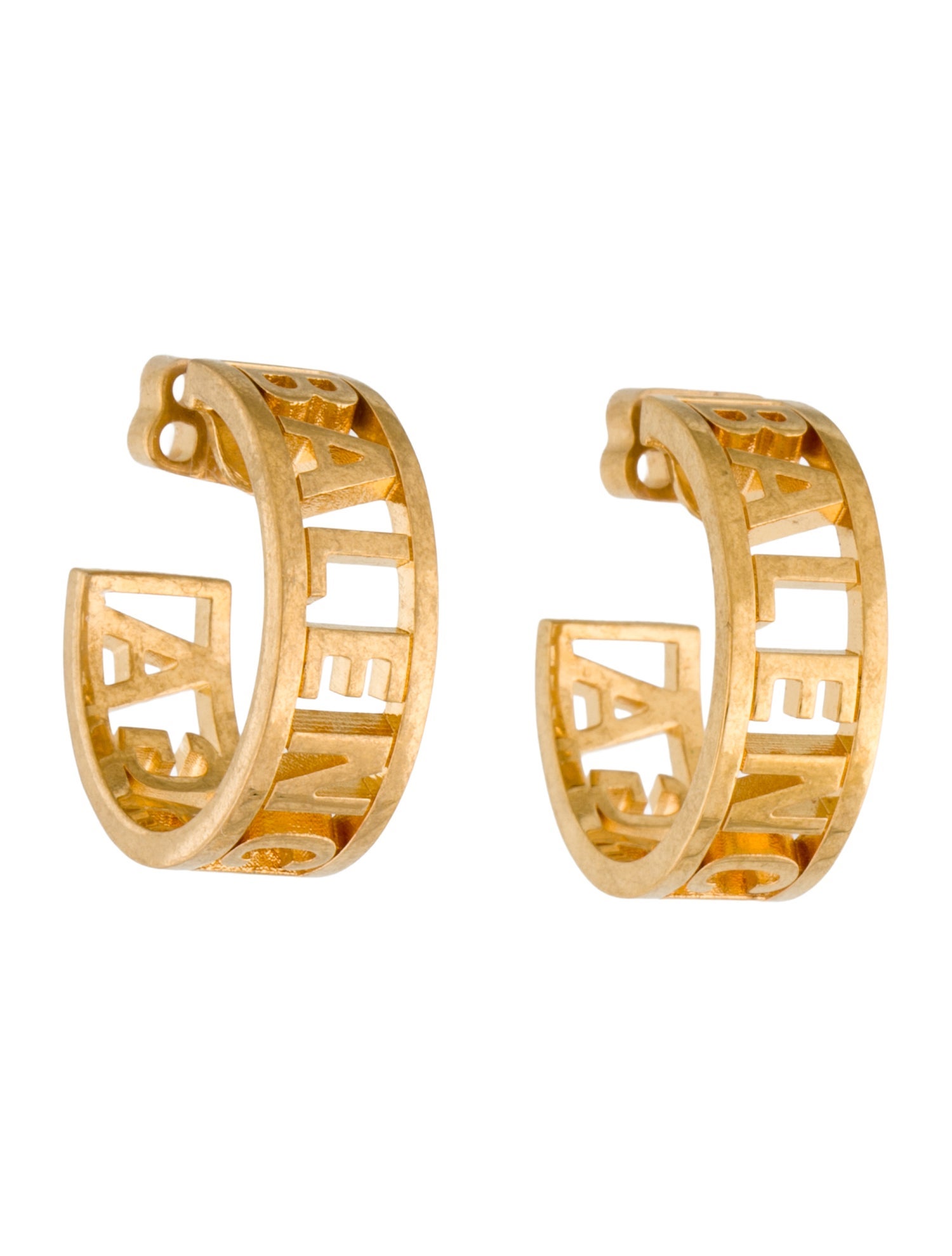Balenciaga Logo Hoop Earrings