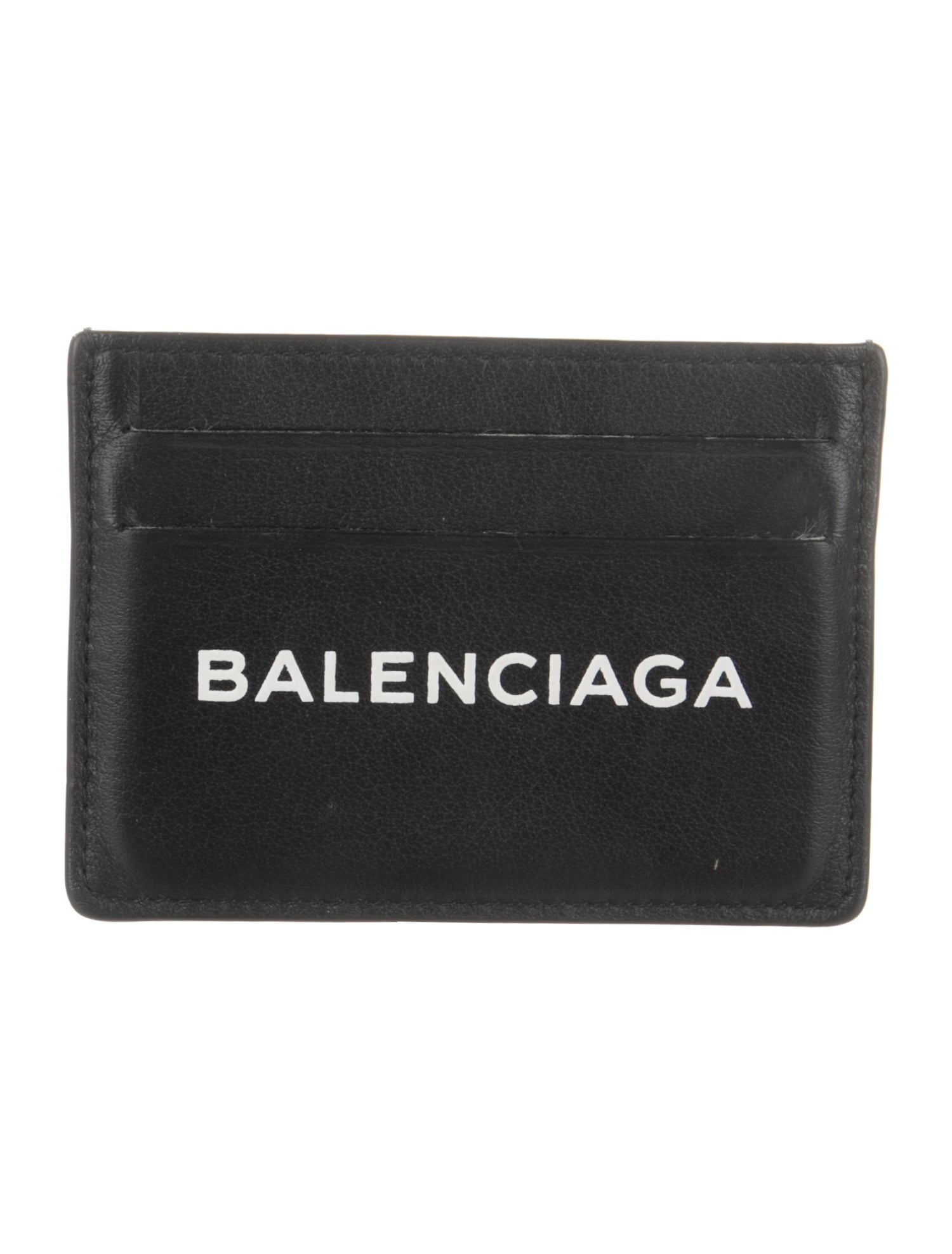 Balenciaga Signature Logo Leather Card Holder