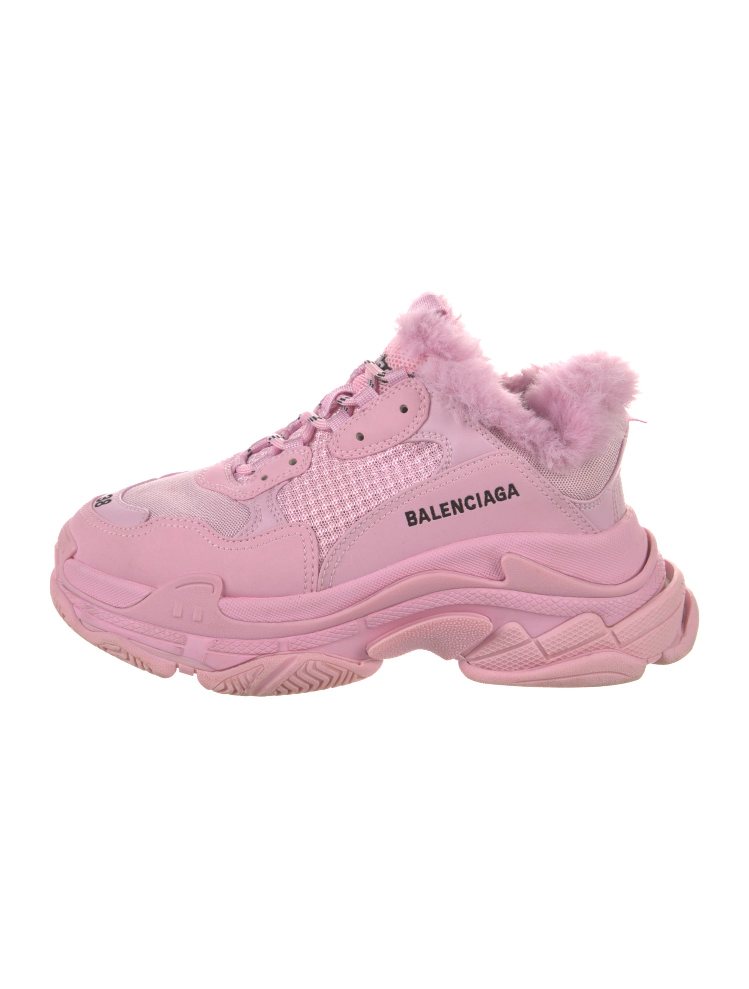 Balenciaga Triple S Faux Fur Chunky Sneakers