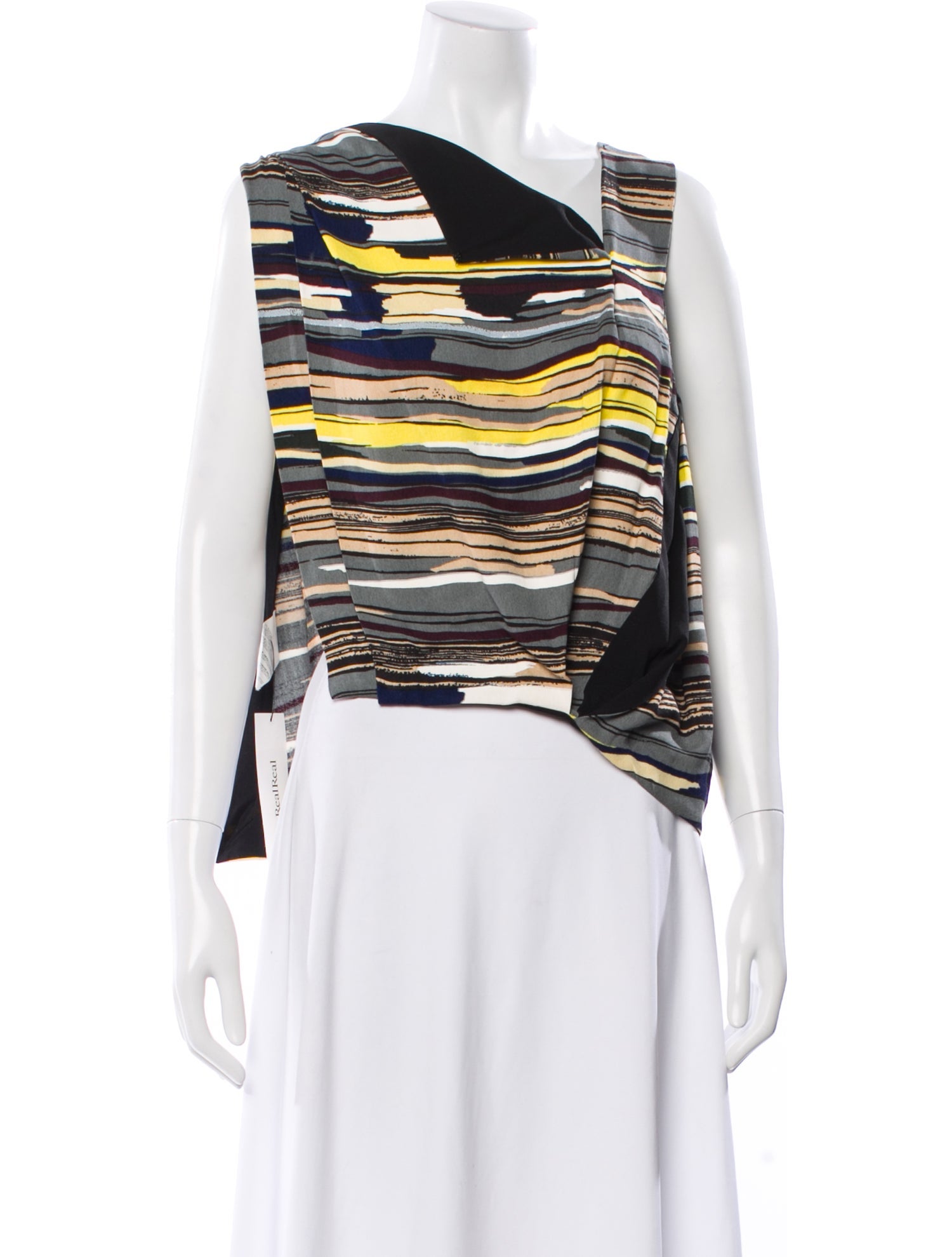 Balenciaga Striped Asymmetrical Top