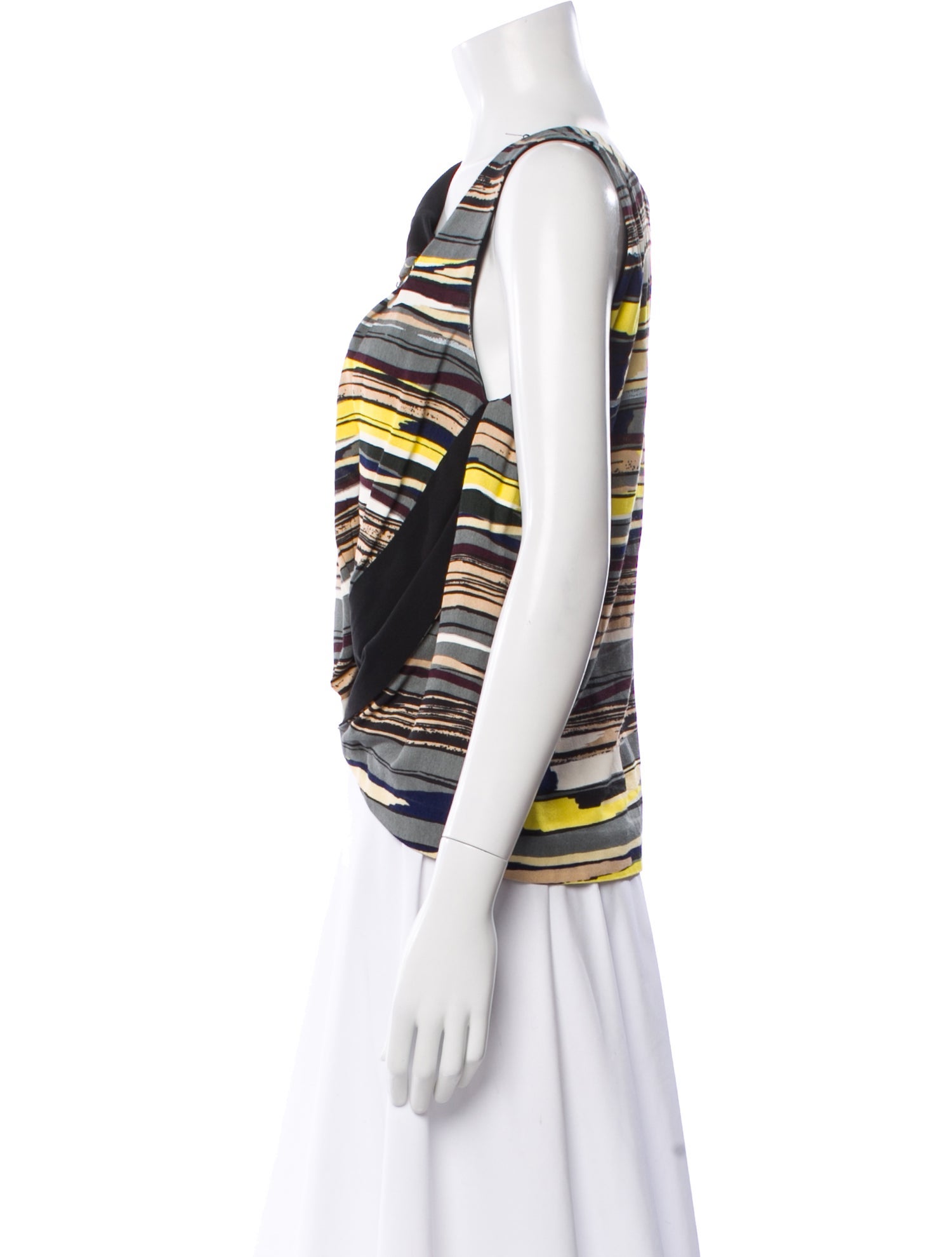 Balenciaga Striped Asymmetrical Top