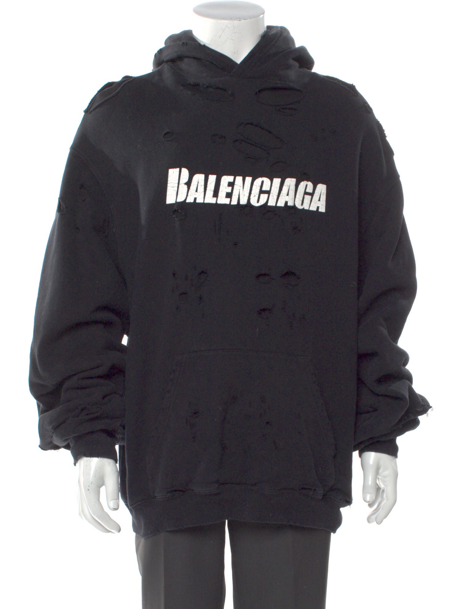 Balenciaga Graphic Print Mock Neck Hoodie
