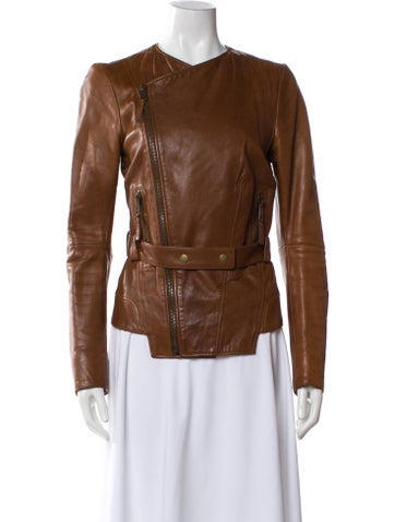Pre-owned Balenciaga Vintage 2009 Biker Jacket In Brown
