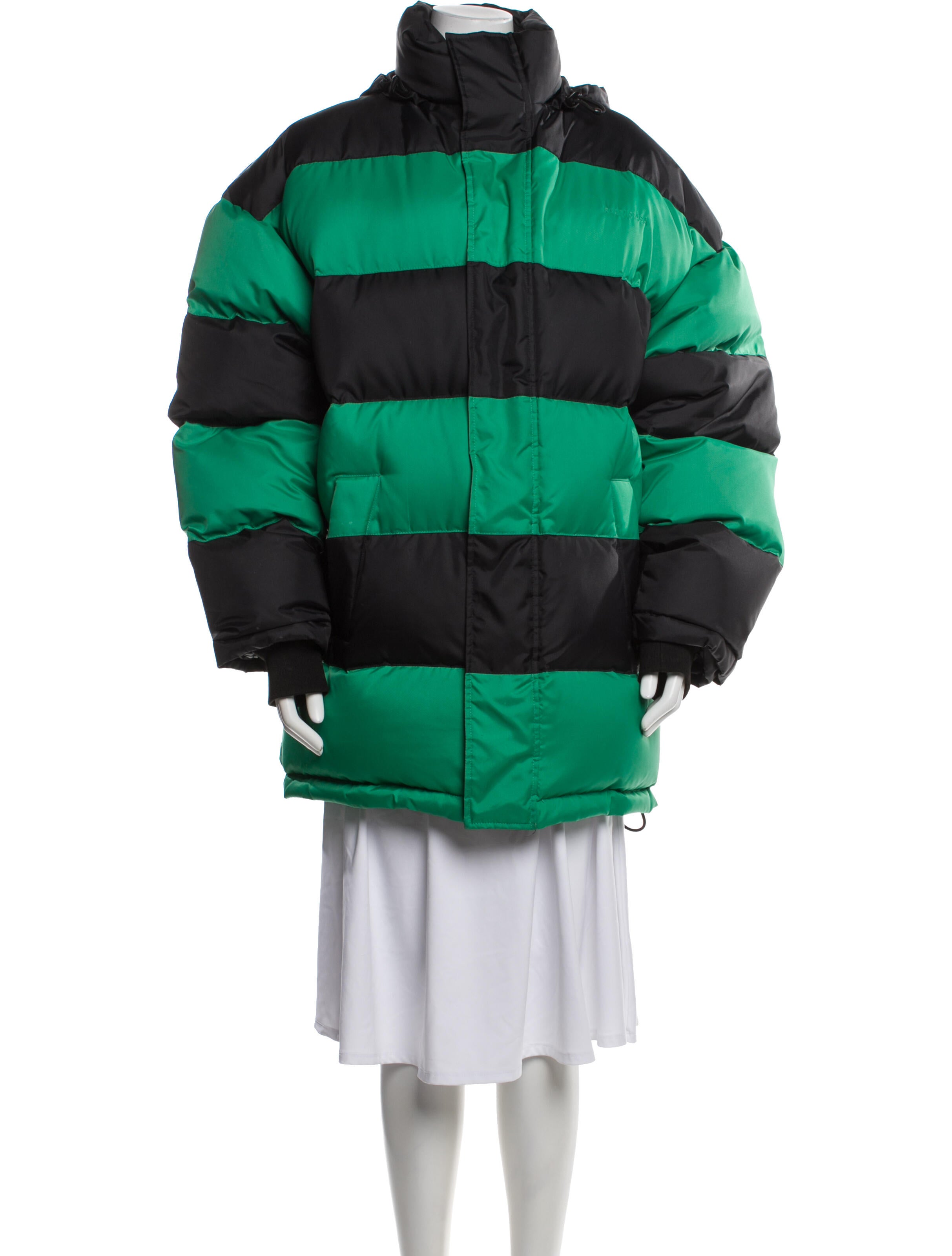 Balenciaga 2018 Colorblock Pattern Puffer Coat