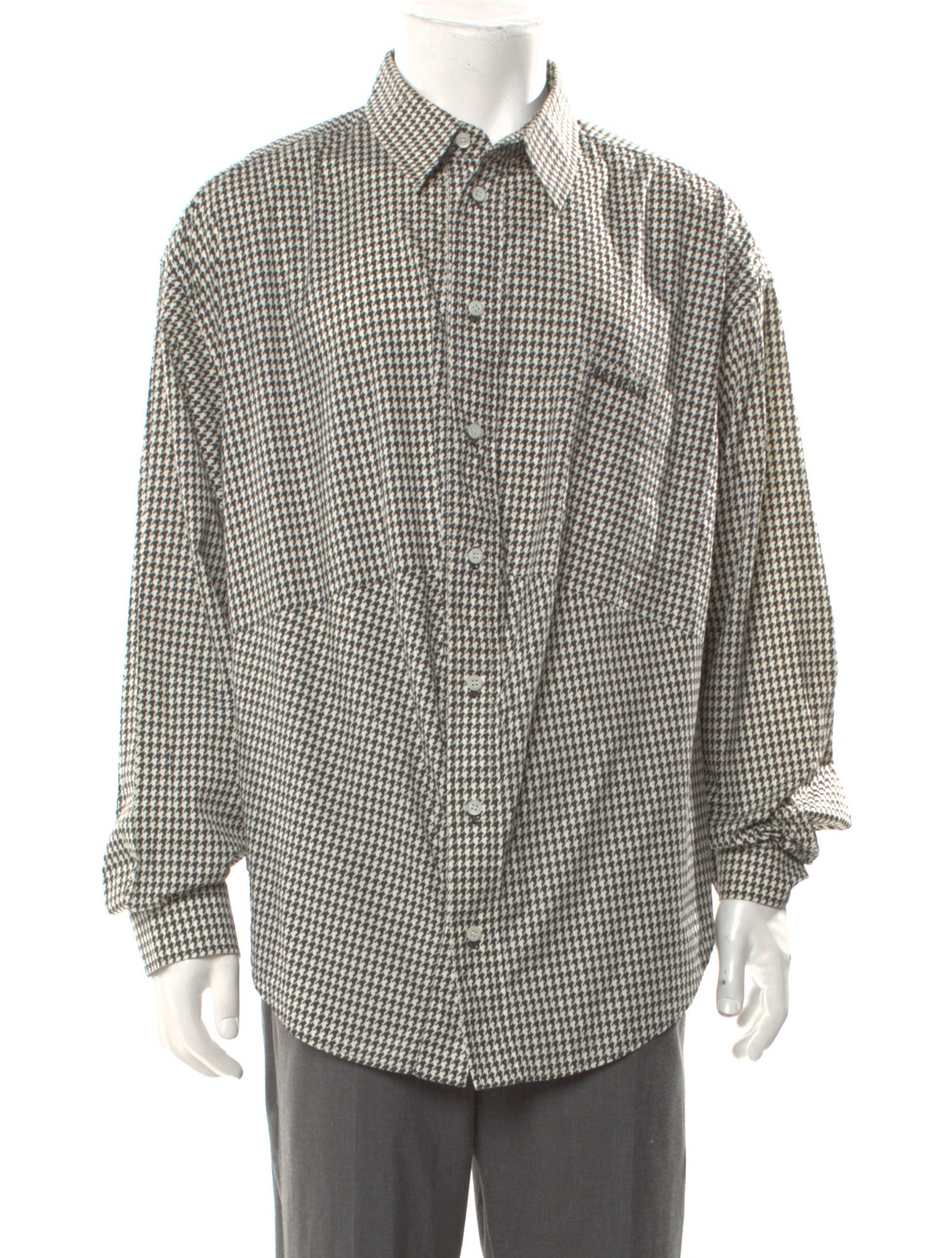 Balenciaga 2020 Houndstooth Print Shirt