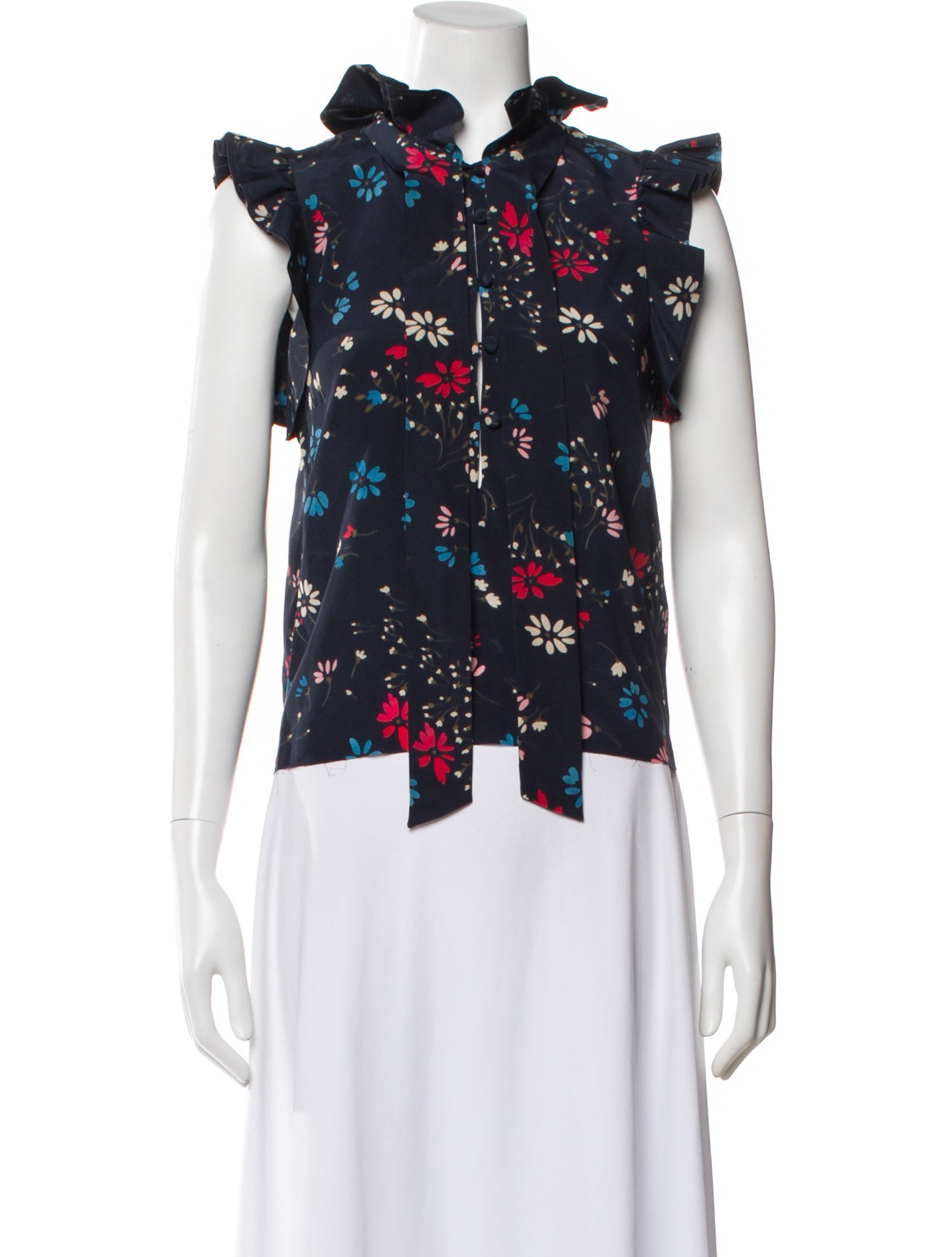 Balenciaga Silk Floral Print Top