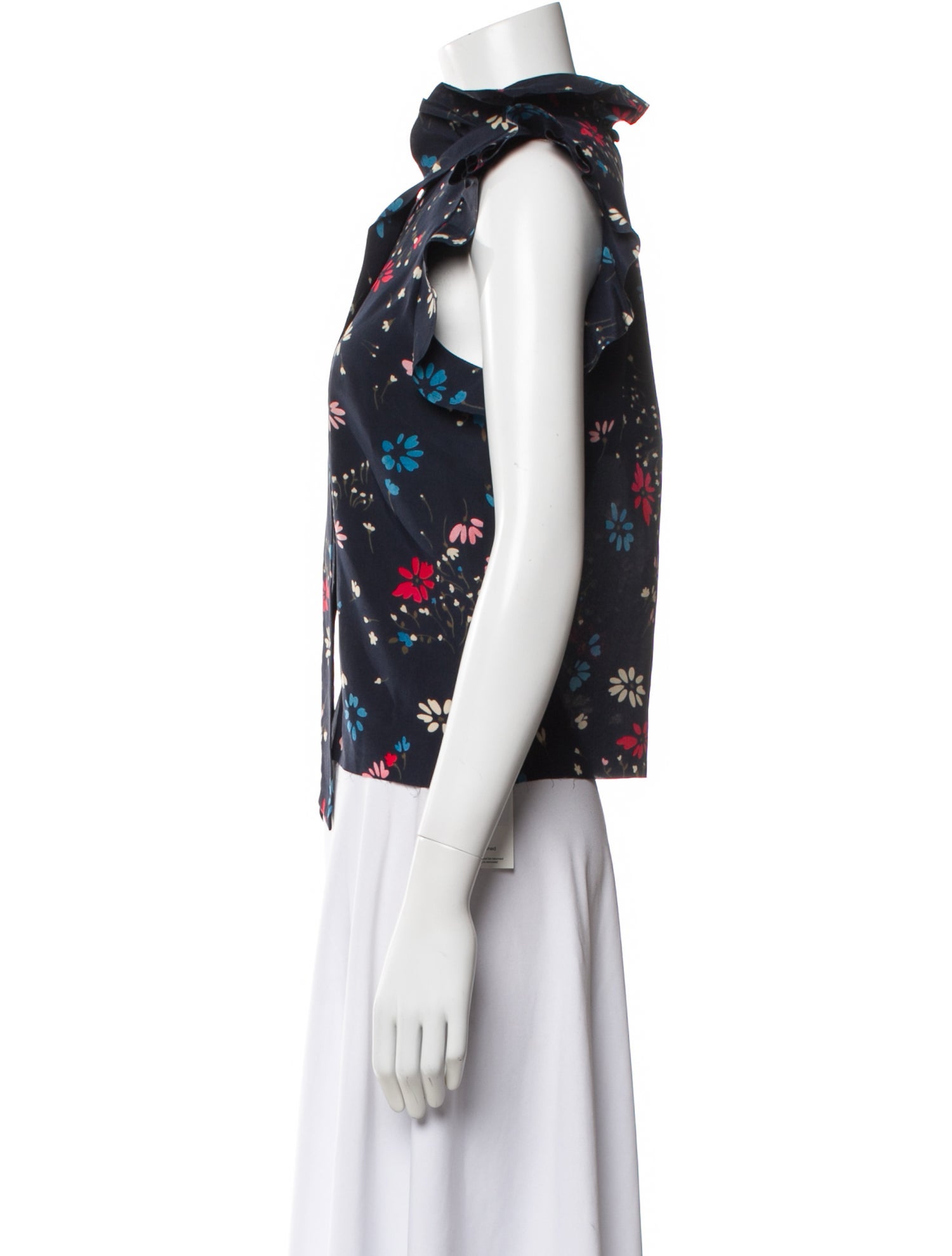 Balenciaga Silk Floral Print Top