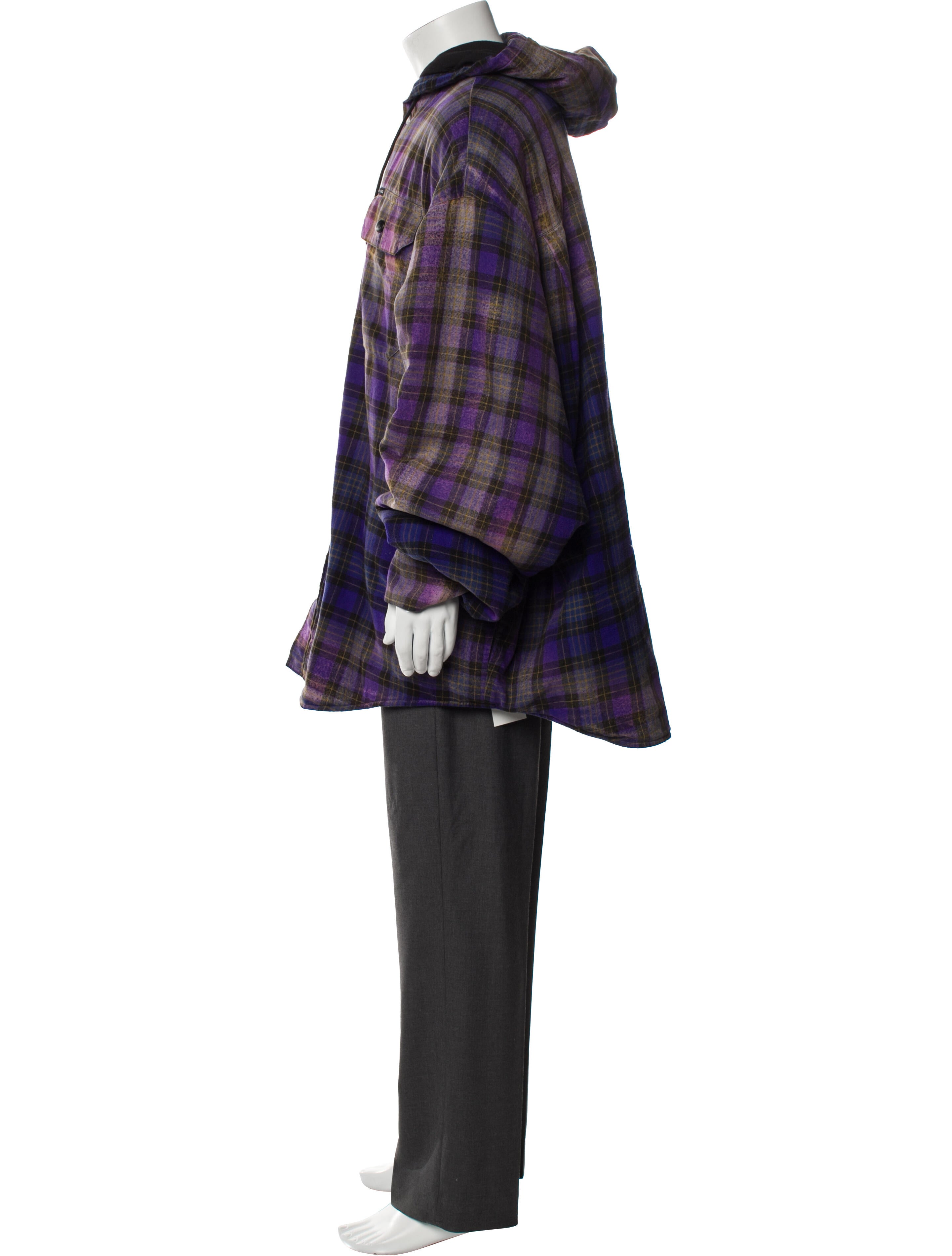 Balenciaga 2022 Plaid Print Parka