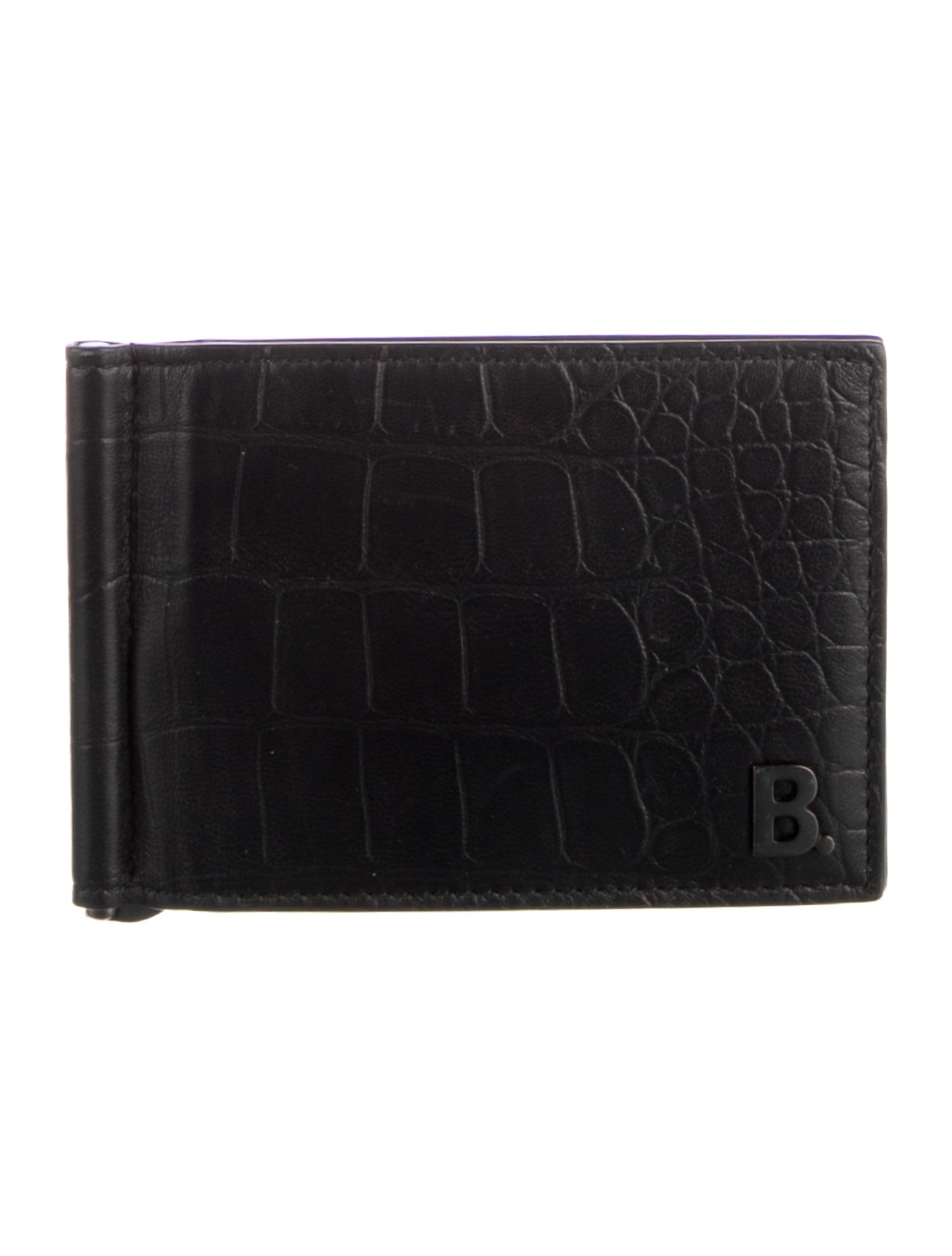 Balenciaga 2020 Croc B. Bill Clip Square Wallet Compact Wallet