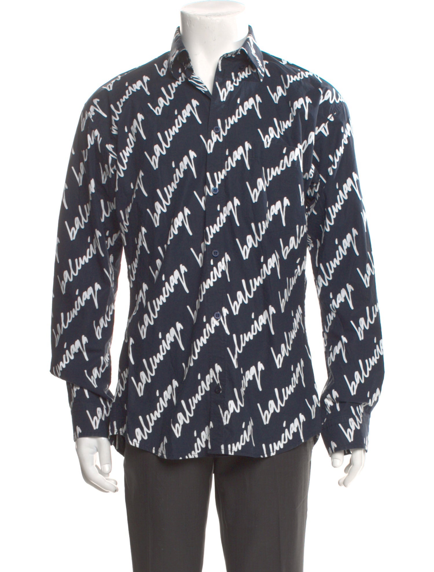 Balenciaga Printed Long Sleeve Shirt