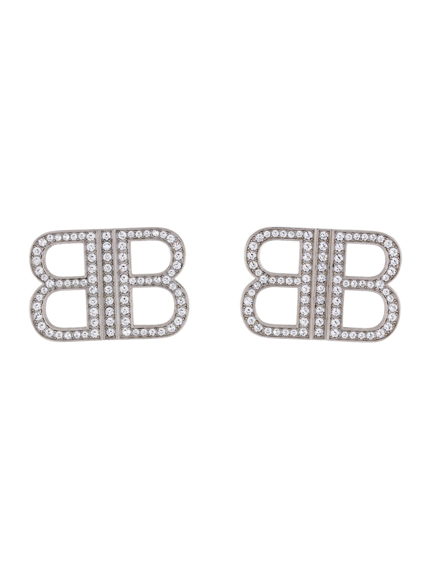 Balenciaga Crystal BB 2.0 Stud Earrings