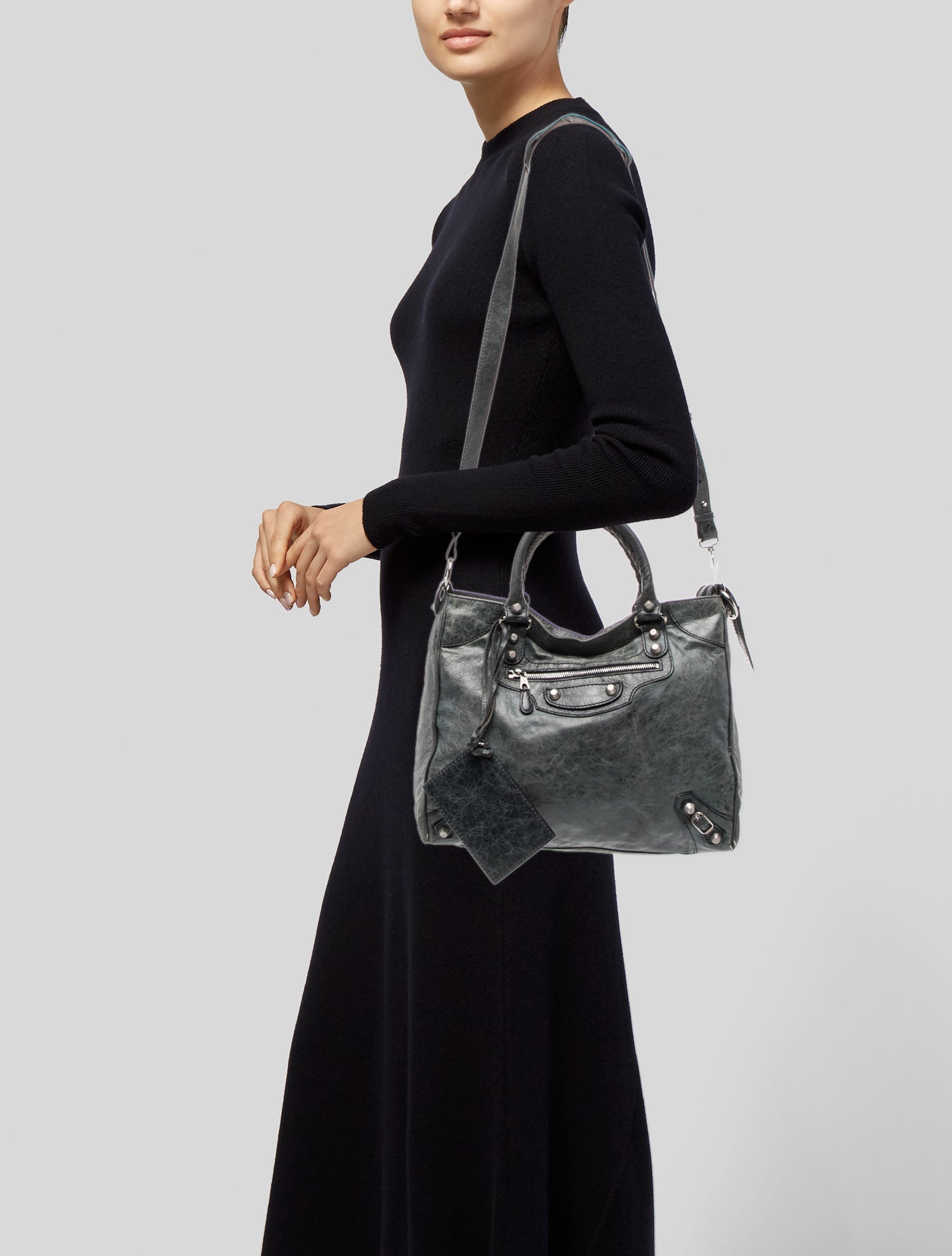 Balenciaga グレー ハンドバッグ Balenciaga Leather Velo - Grey Handle Bags, Handbags - BAL375706