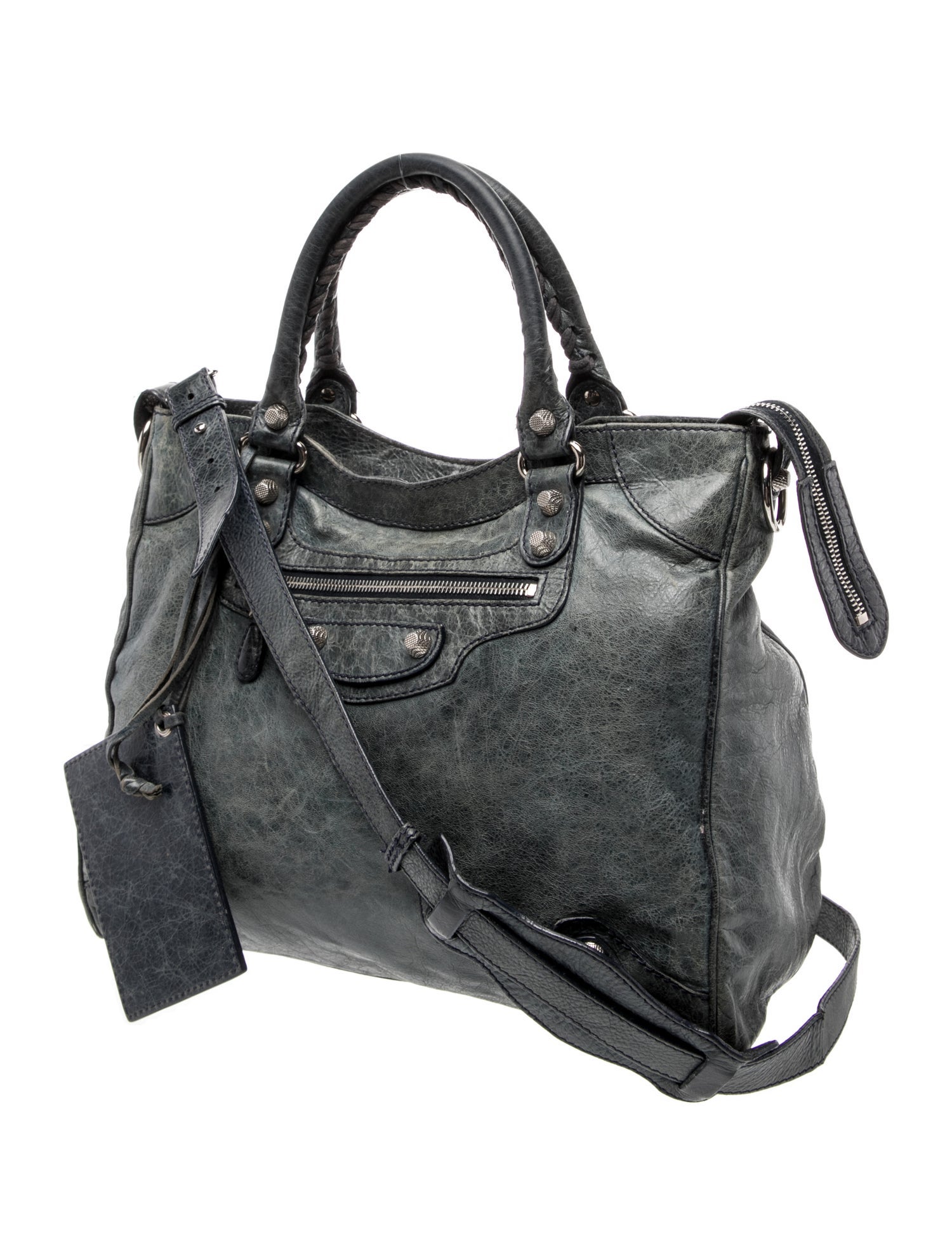 Balenciaga Leather Velo - Grey Handle Bags, Handbags - BAL375706