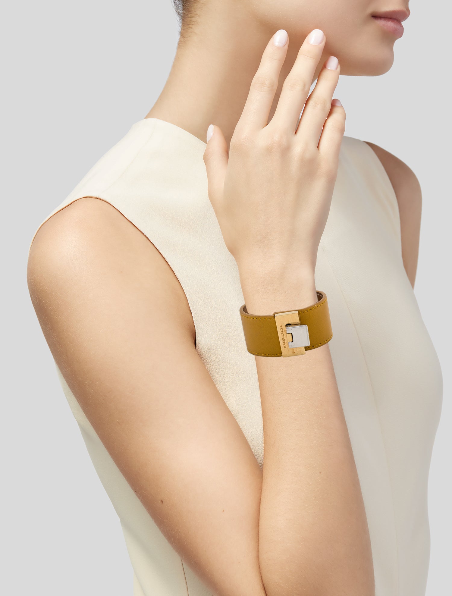 Balenciaga Leather 'Le Dix' Wrap Bracelet