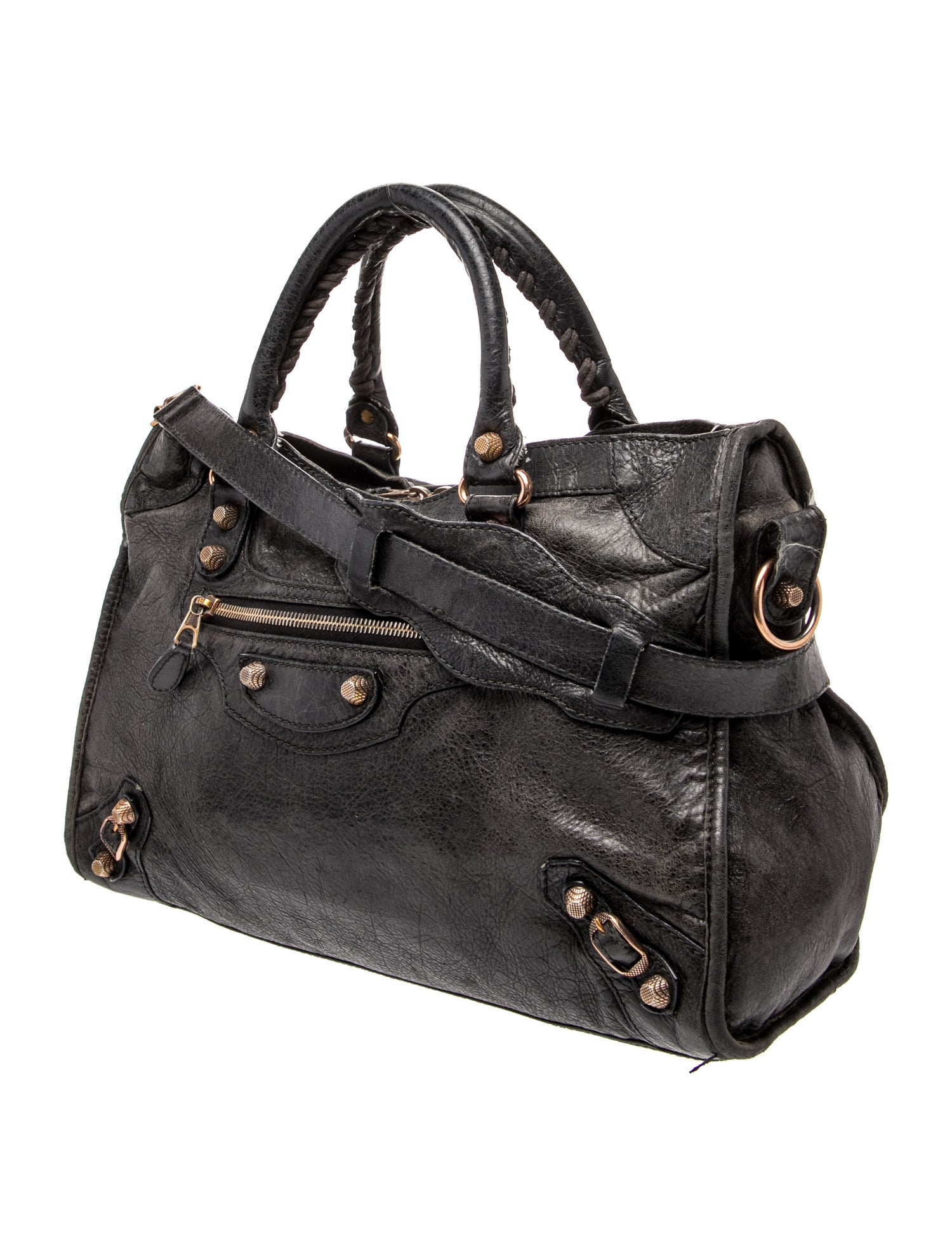 Balenciaga Leather Motocross City Giant 12 - Black Handle Bags