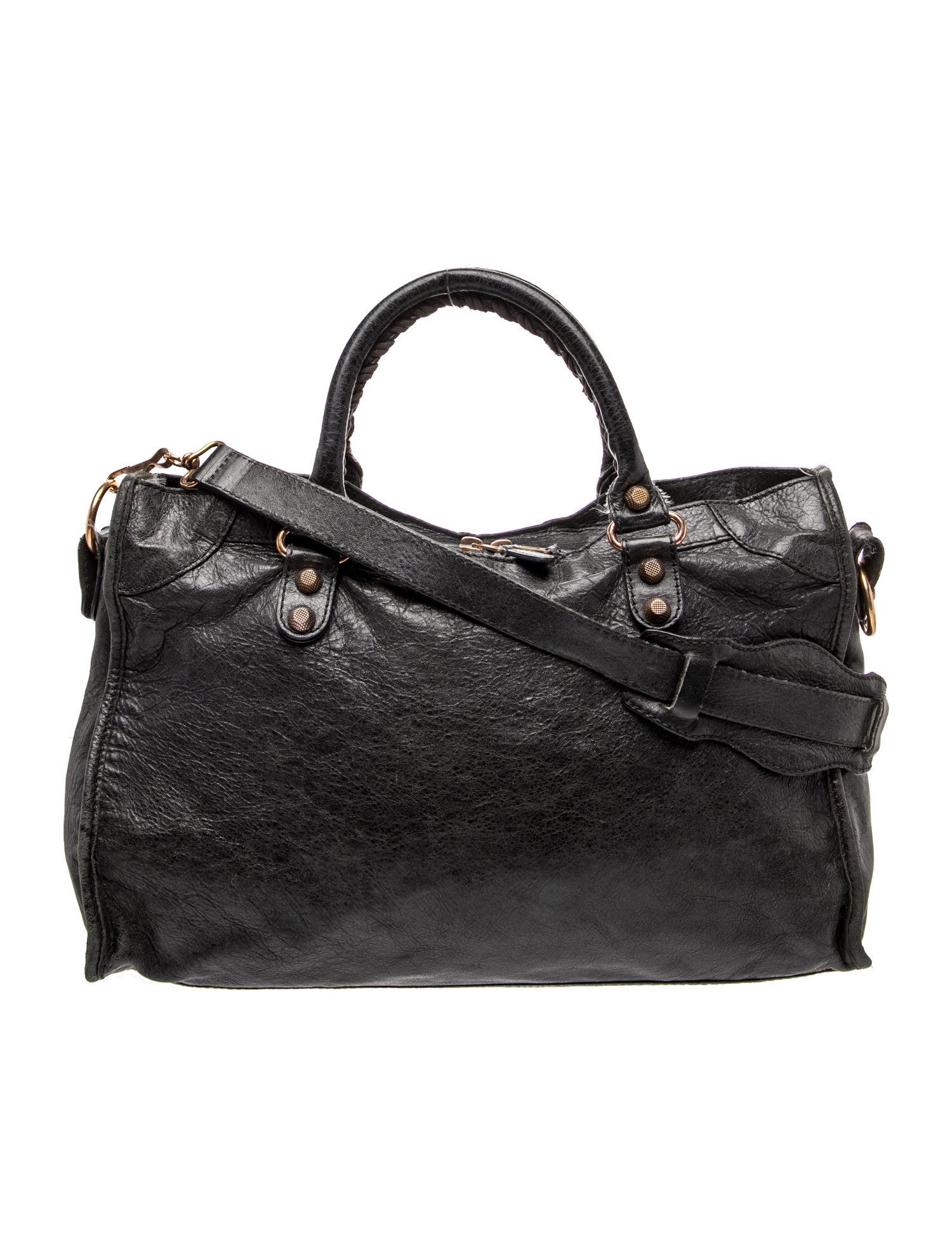Balenciaga Leather Motocross City Giant 12 - Black Handle Bags