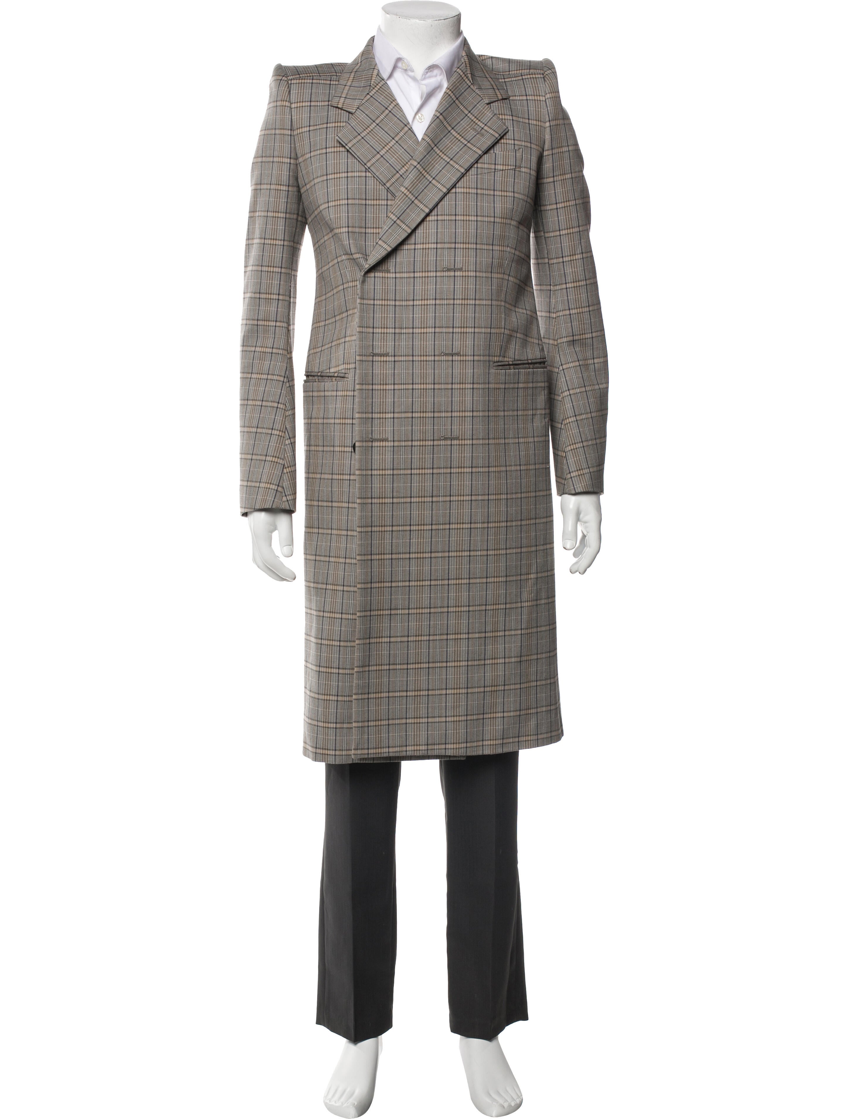 Balenciaga 2016 Plaid Print Trench Coat