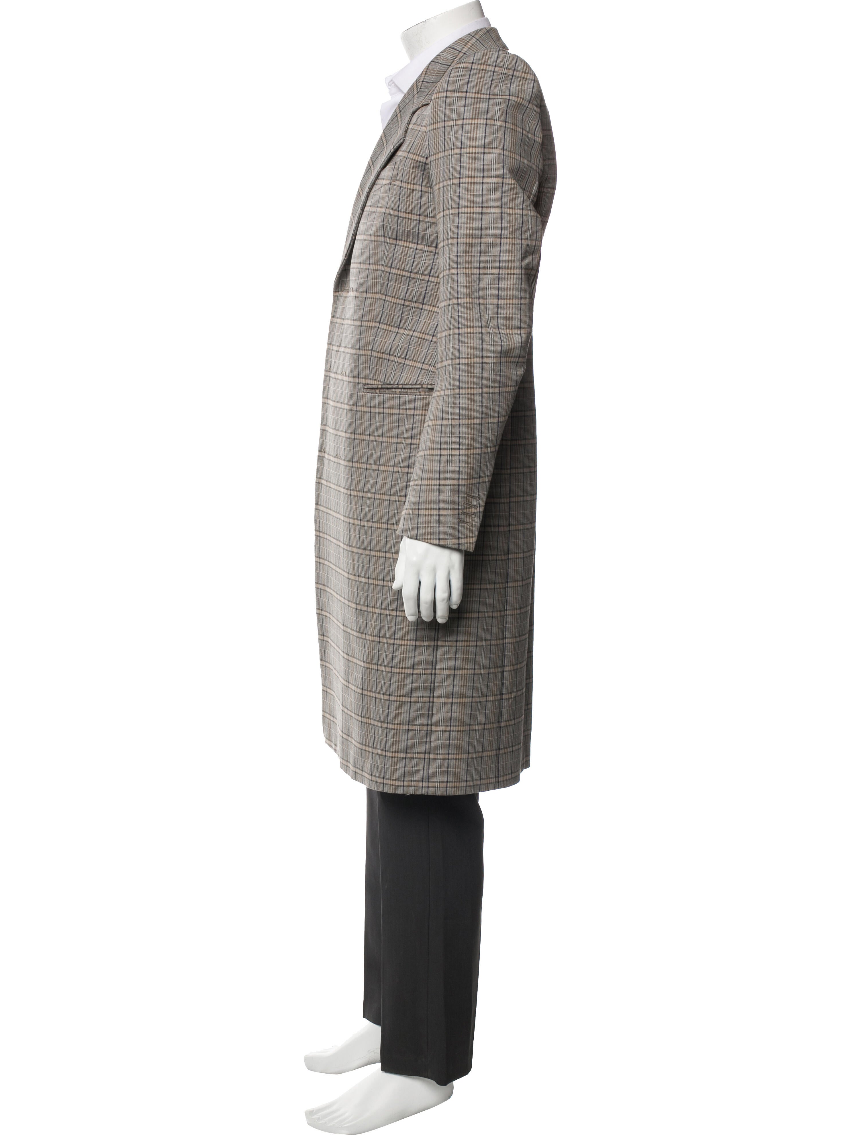 Balenciaga 2016 Plaid Print Trench Coat