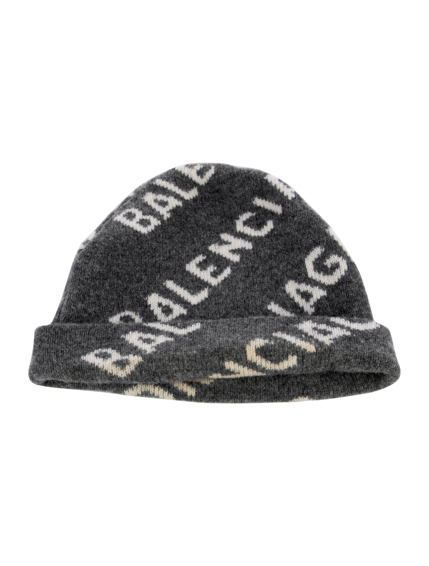Balenciaga Wool grey and neutral patterned beanie