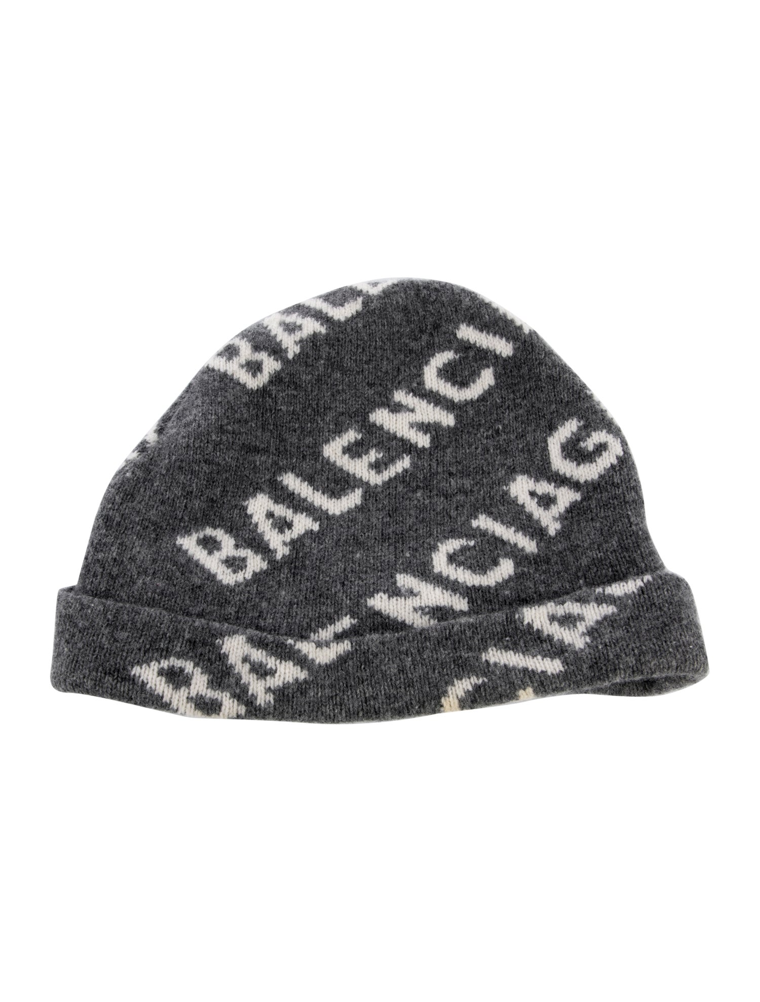 Balenciaga Wool grey and neutral patterned beanie