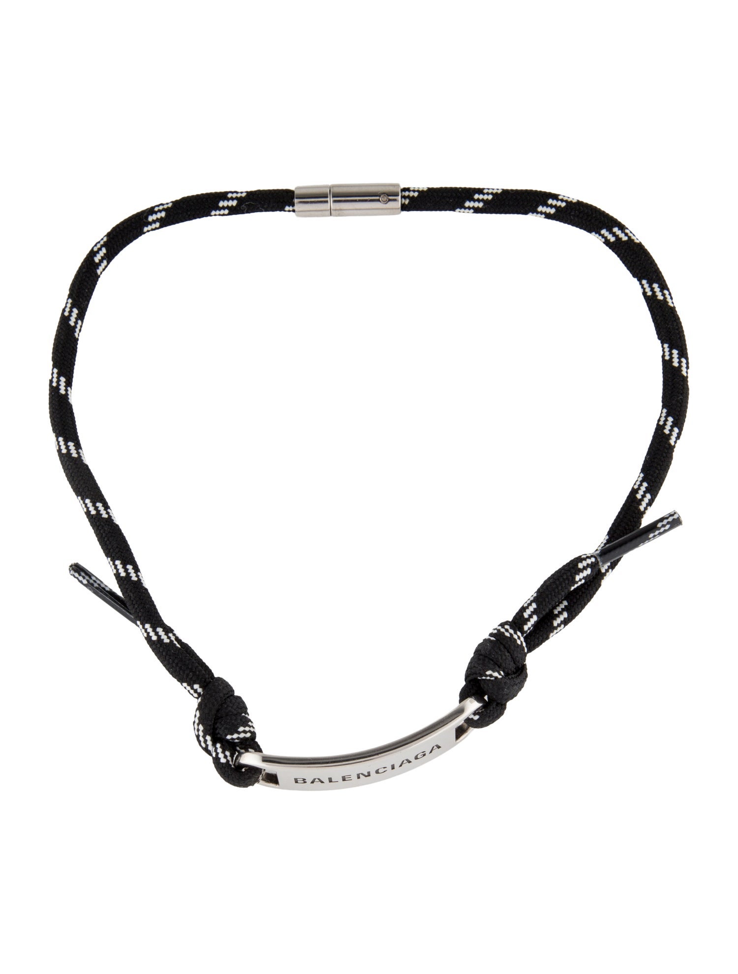 Balenciaga Cord Plate Choker Necklace
