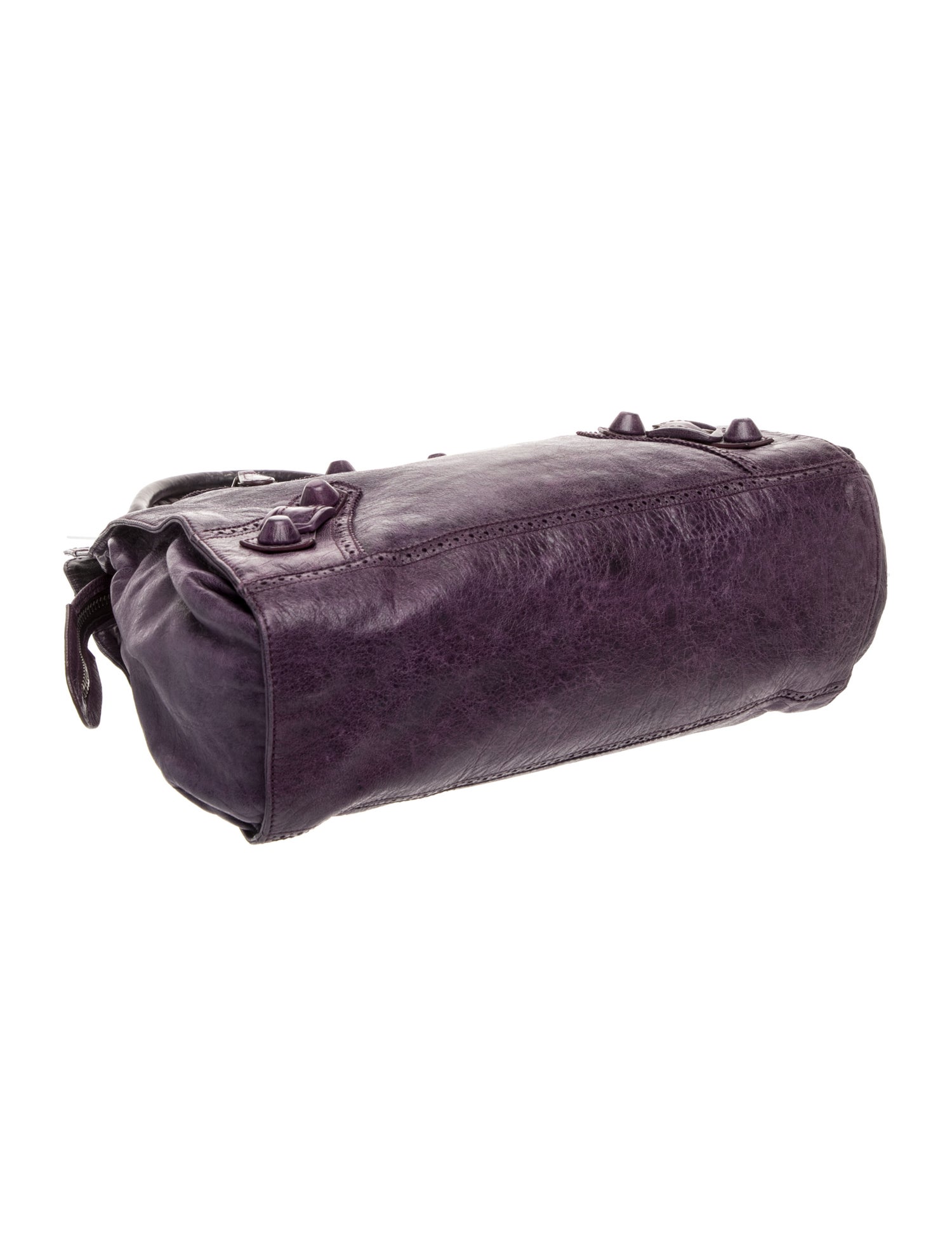 Balenciaga Leather Giant Brogues Folder - Purple Handle Bags