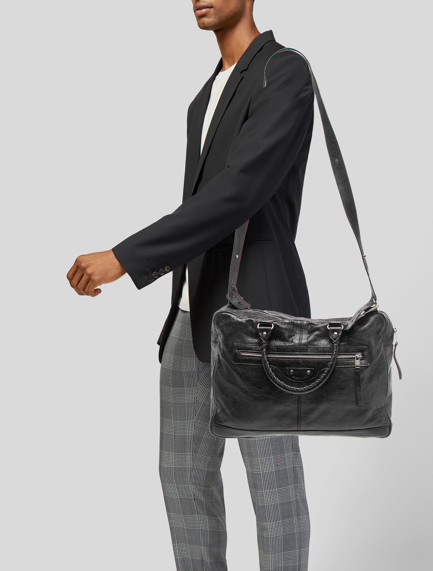 Balenciaga Lambskin Motocross Classic City - Black Messenger Bags