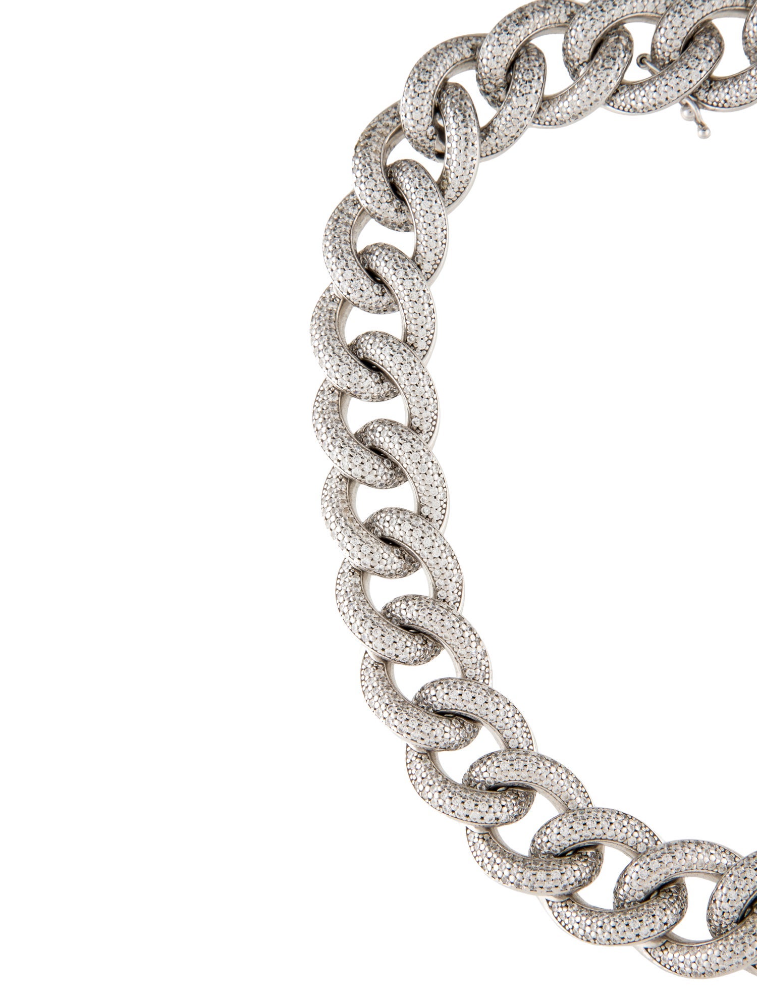 Balenciaga Crystal Curb Chain Collar Necklace