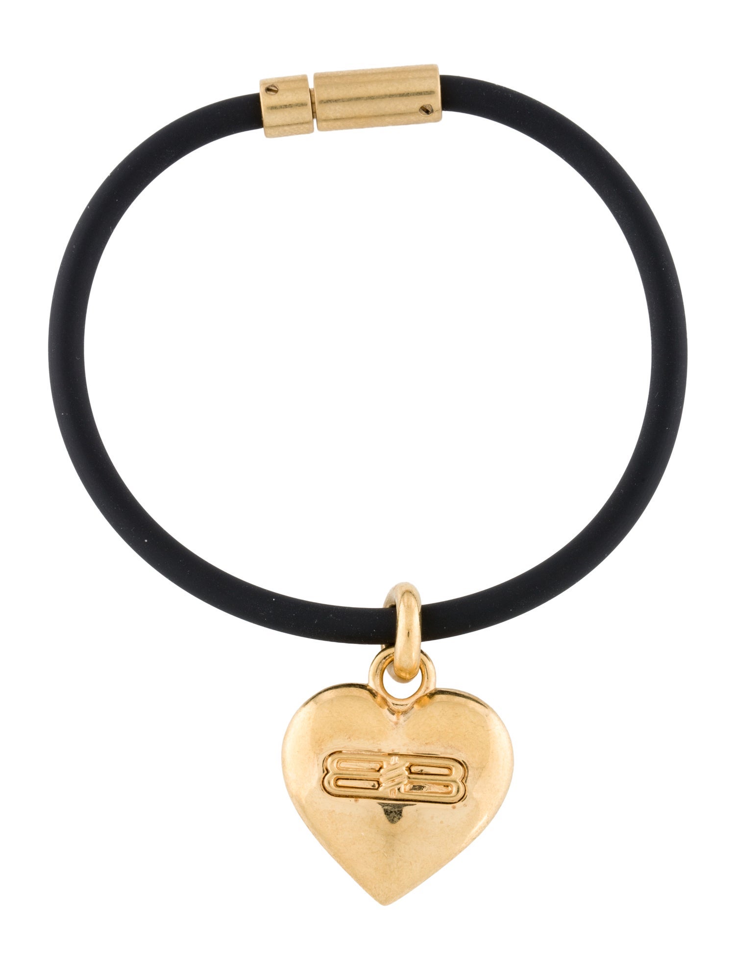 Balenciaga Rubber BB Icon Heart Charm Bracelet