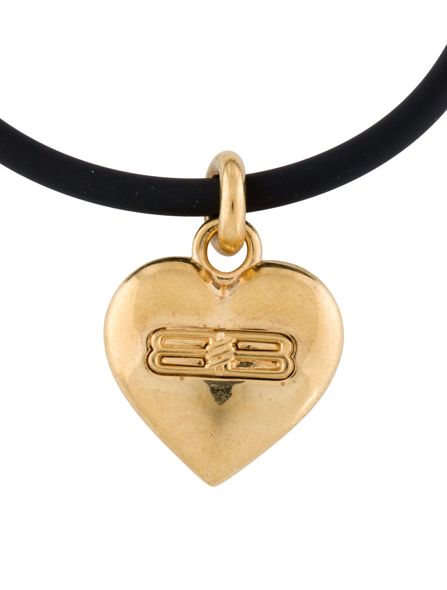 Balenciaga Rubber BB Icon Heart Charm Bracelet